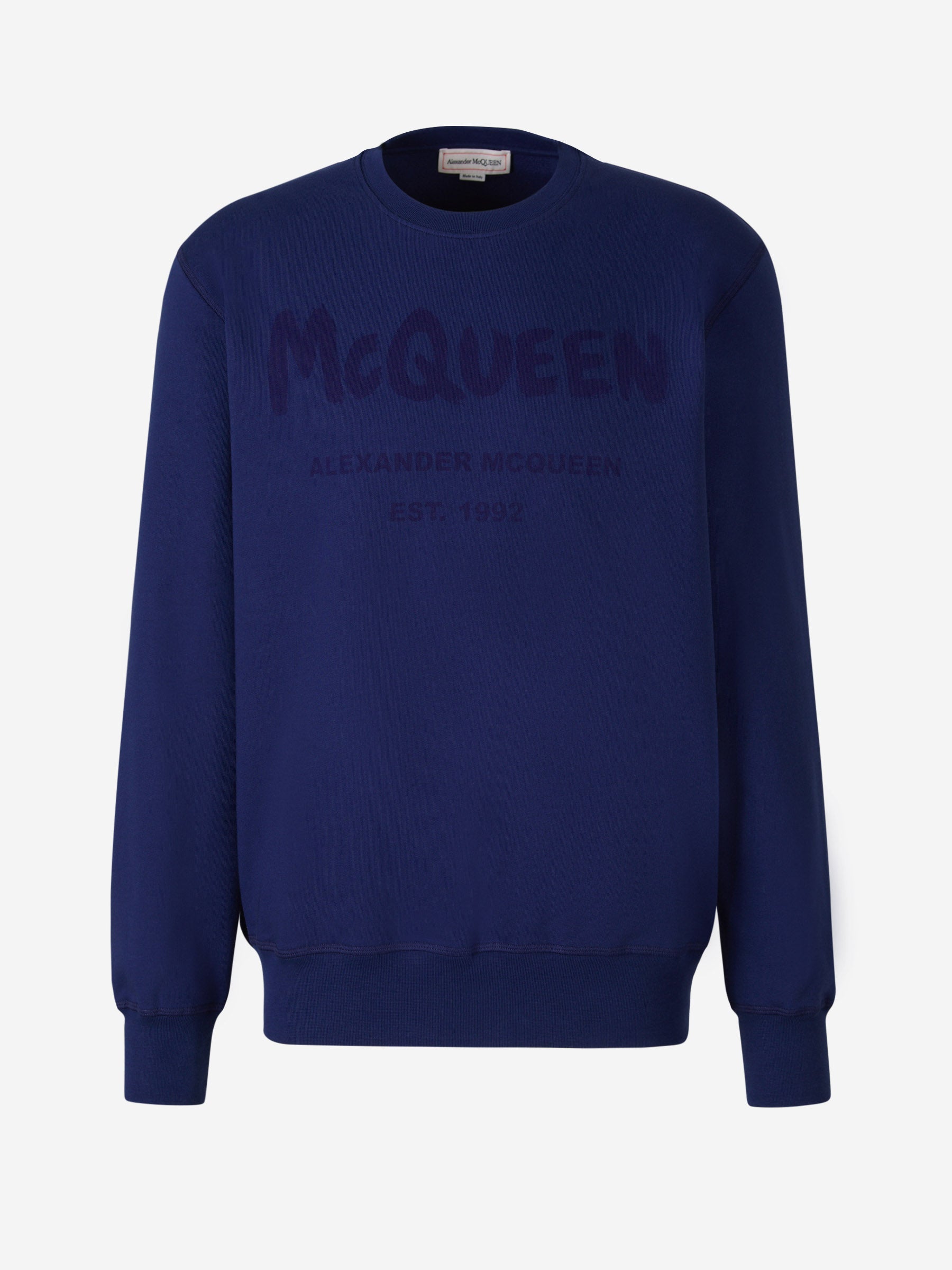 Outlet online Alexander McQueen Hombre Sudadera Estampada Algodón color Azul Marino sku 545-001370 02 - Foto 6