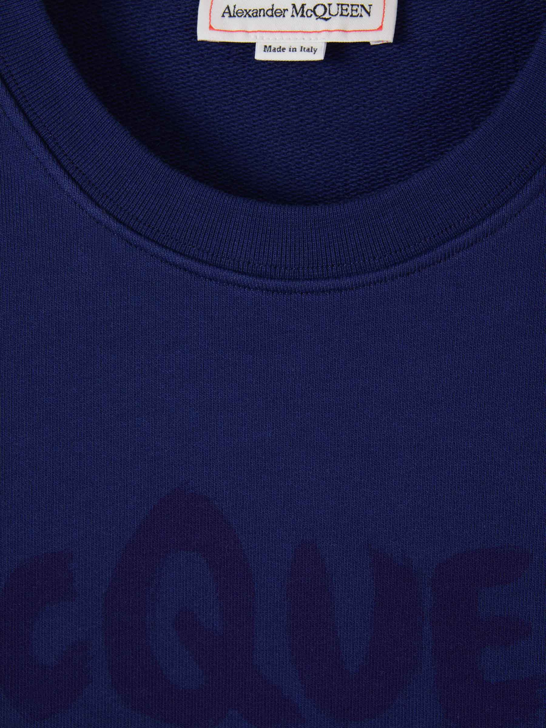 Outlet online Alexander McQueen Hombre Sudadera Estampada Algodón color Azul Marino sku 545-001370 02 - Foto 8