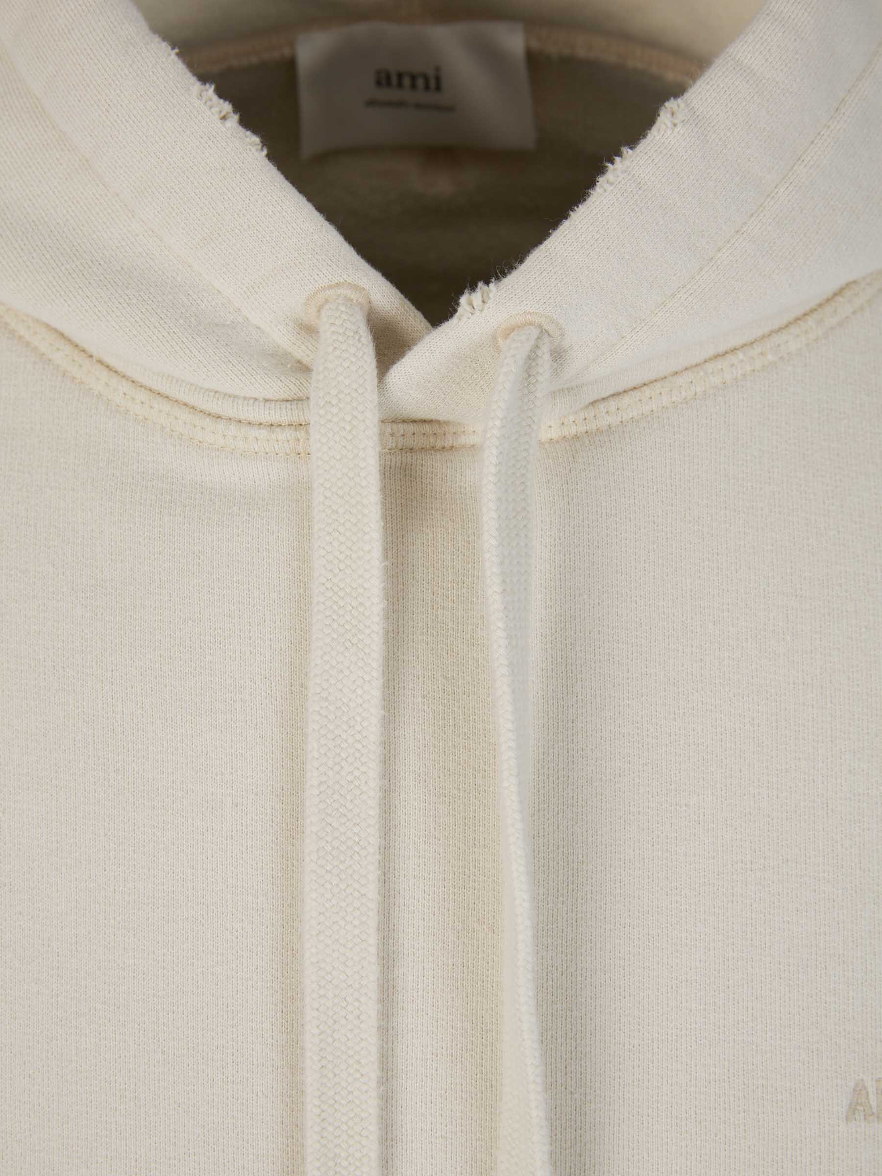 Outlet online Ami Paris Hombre Sudadera Capucha Algodón color Marfil sku 545-001375 01 - Foto 3