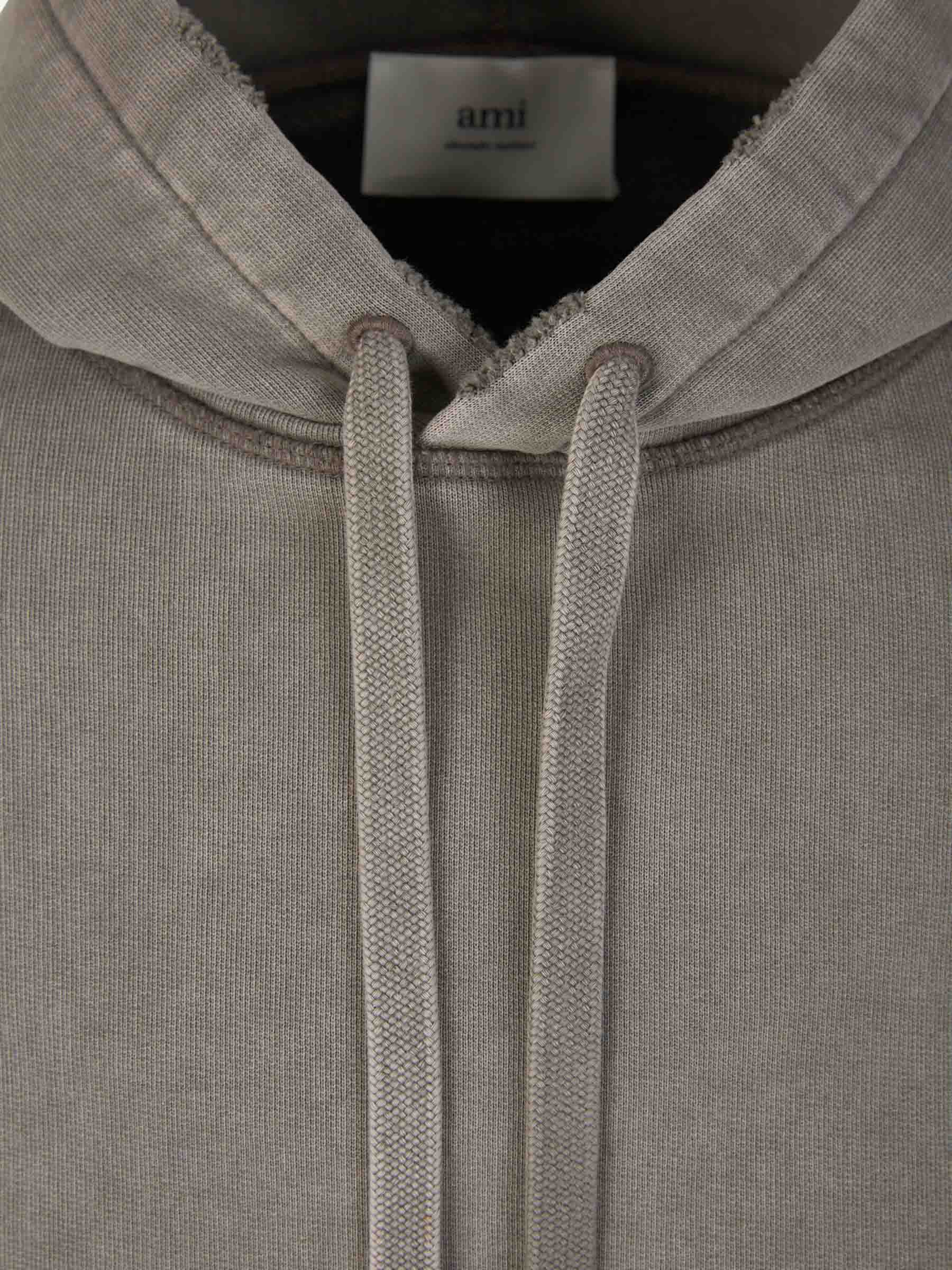 Outlet online Ami Paris Hombre Sudadera Capucha Algodón color Gris Piedra sku 545-001375 02 - Foto 3