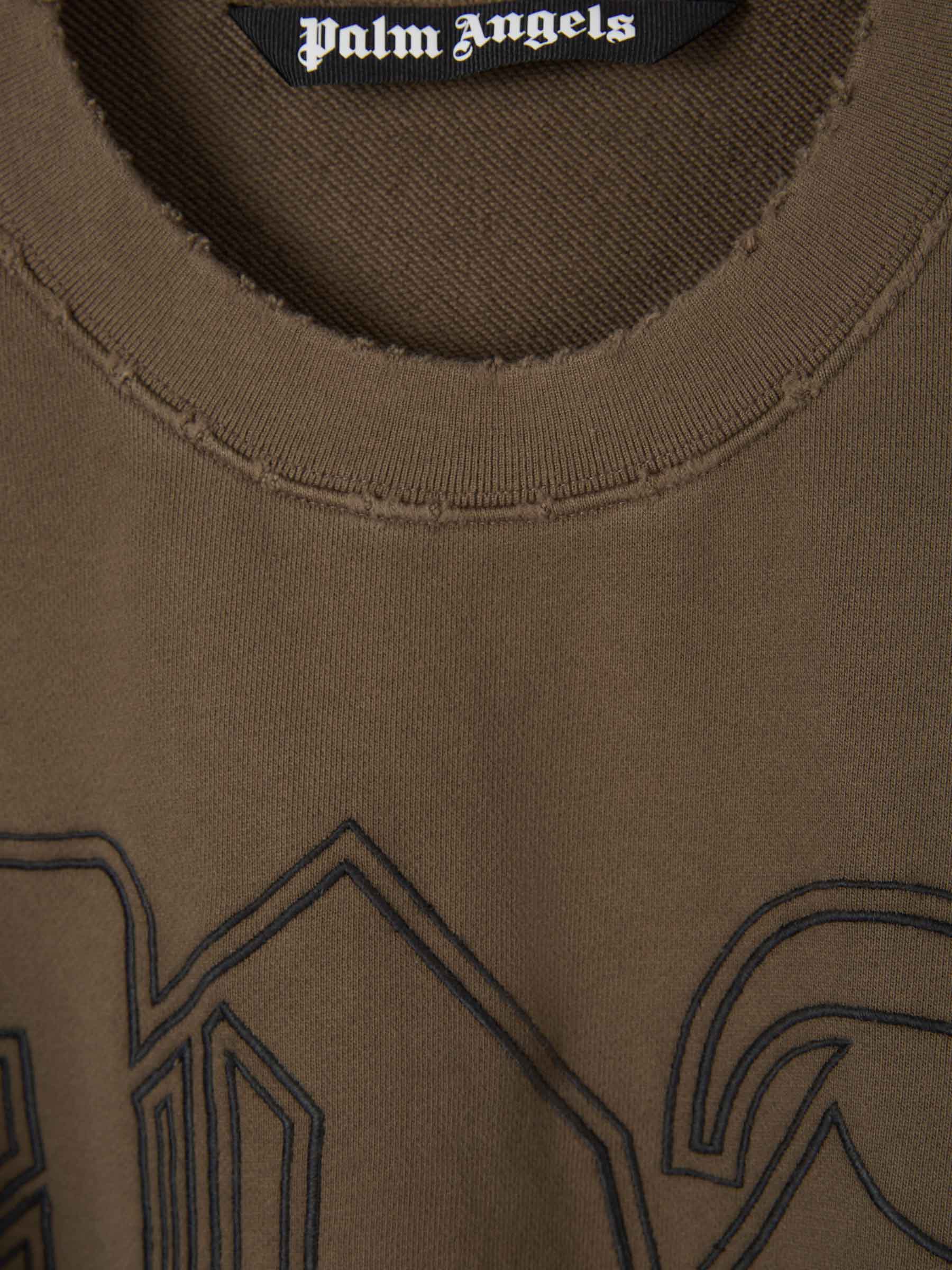 Outlet online Palm Angels Hombre Sudadera Logo Bordado color Topo sku 545-001428 01 - Foto 3