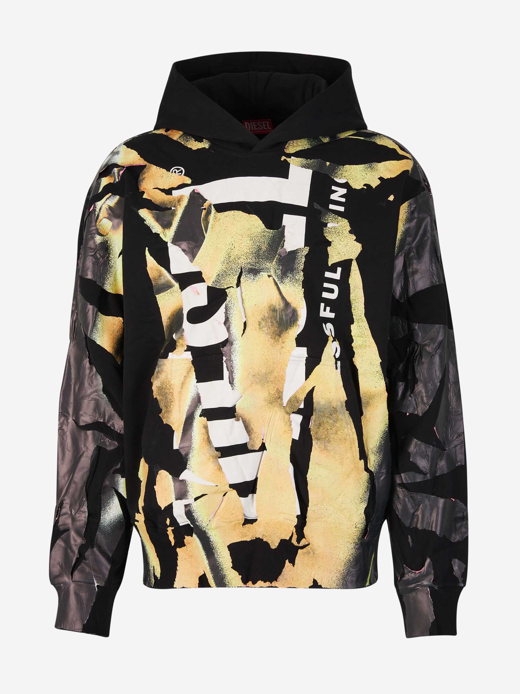 Outlet online Diesel Hombre Sudadera Capucha Serigrafia color Negro sku 545-001468 01 - Foto 1