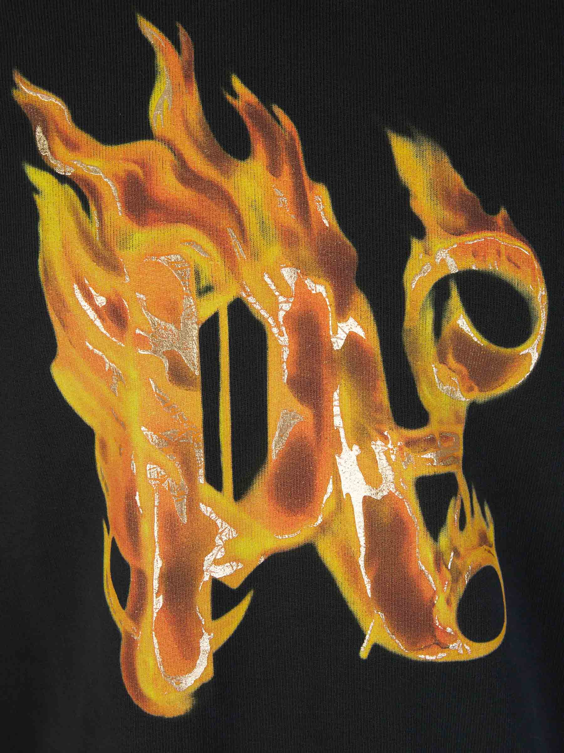 Outlet online Palm Angels Hombre Sudadera Crewneck Burning color Negro sku 545-001542 01 - Foto 4