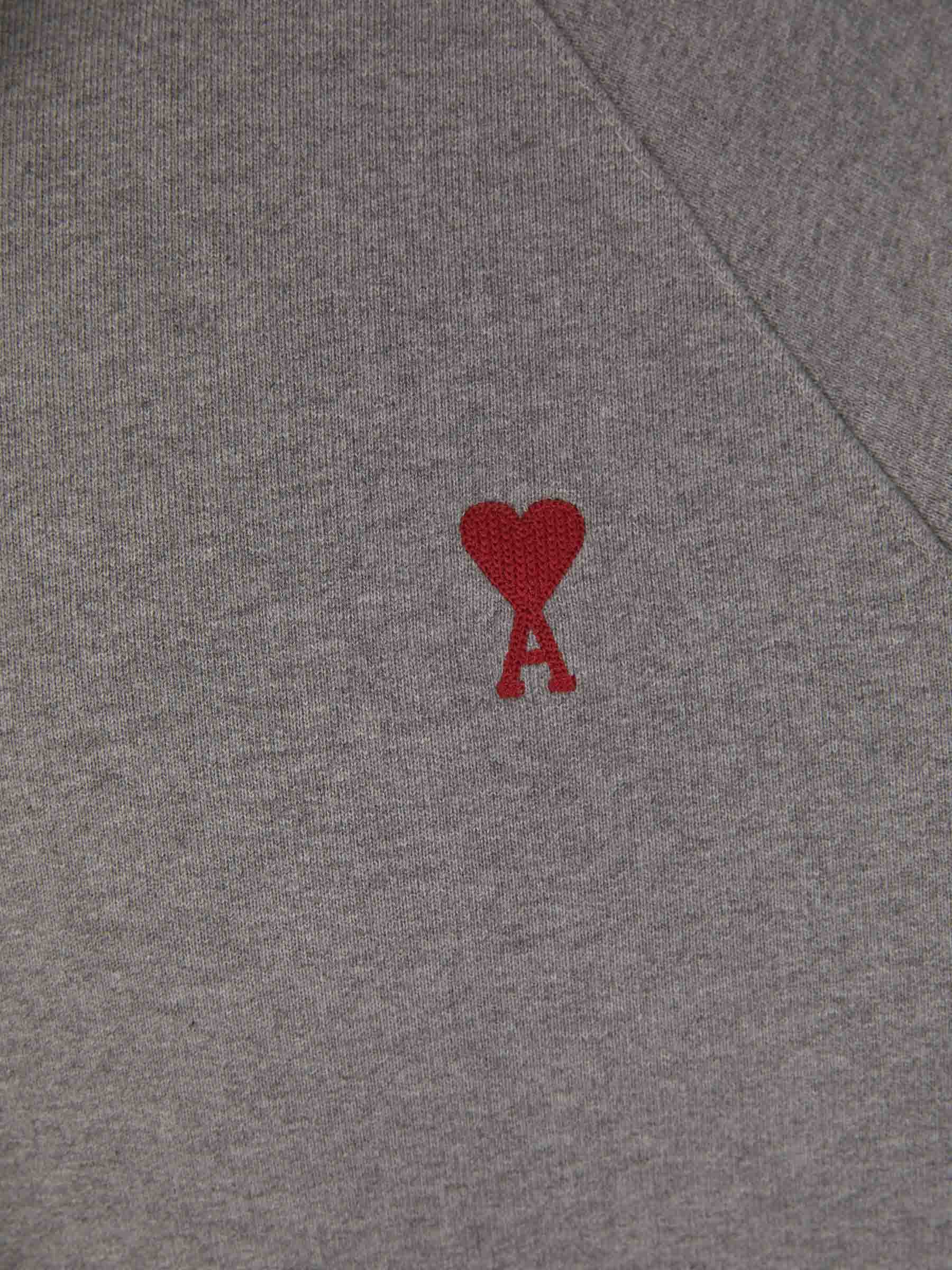 Outlet online Ami Paris Hombre Sudadera Logo Algodón color Gris Claro sku 545-001552 02 - Foto 3