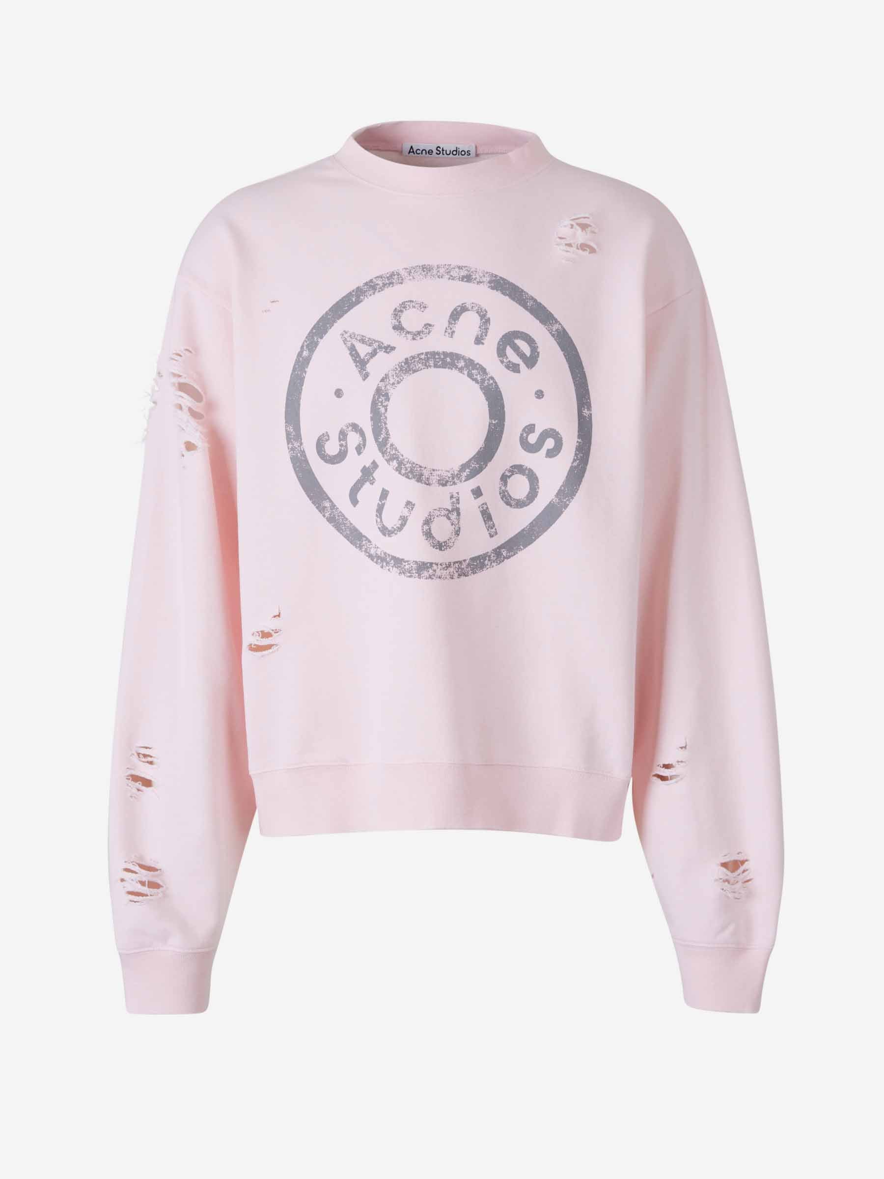 Outlet online Acne Studios Hombre Sudadera Logo Descosidos color Rosa Palo sku 545-001689 02 - Foto 1