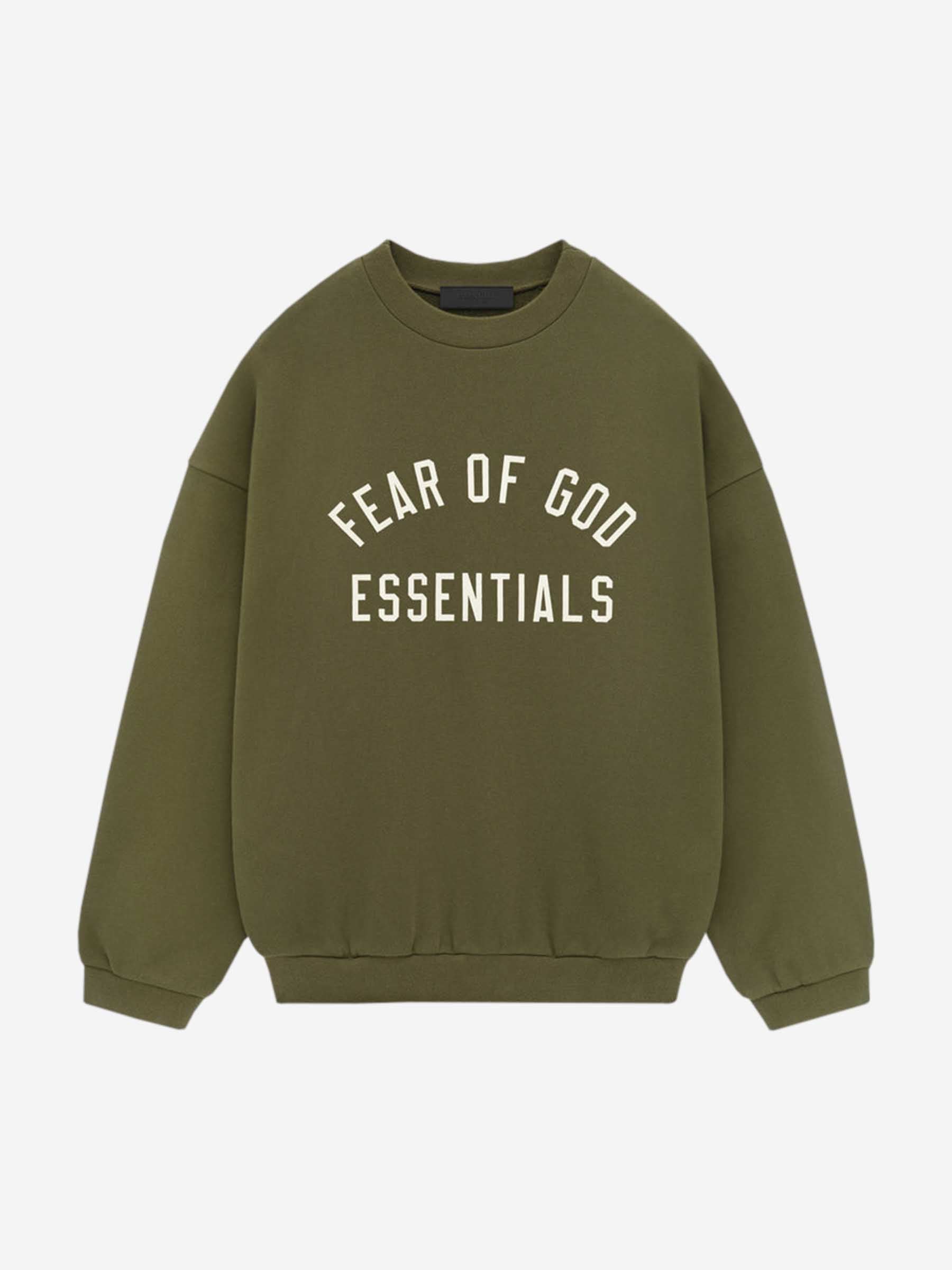 Outlet online Fear of God Essentials Hombre Jersey Crewneck Logo color Verde Militar sku 545-001699 03 - Foto 1