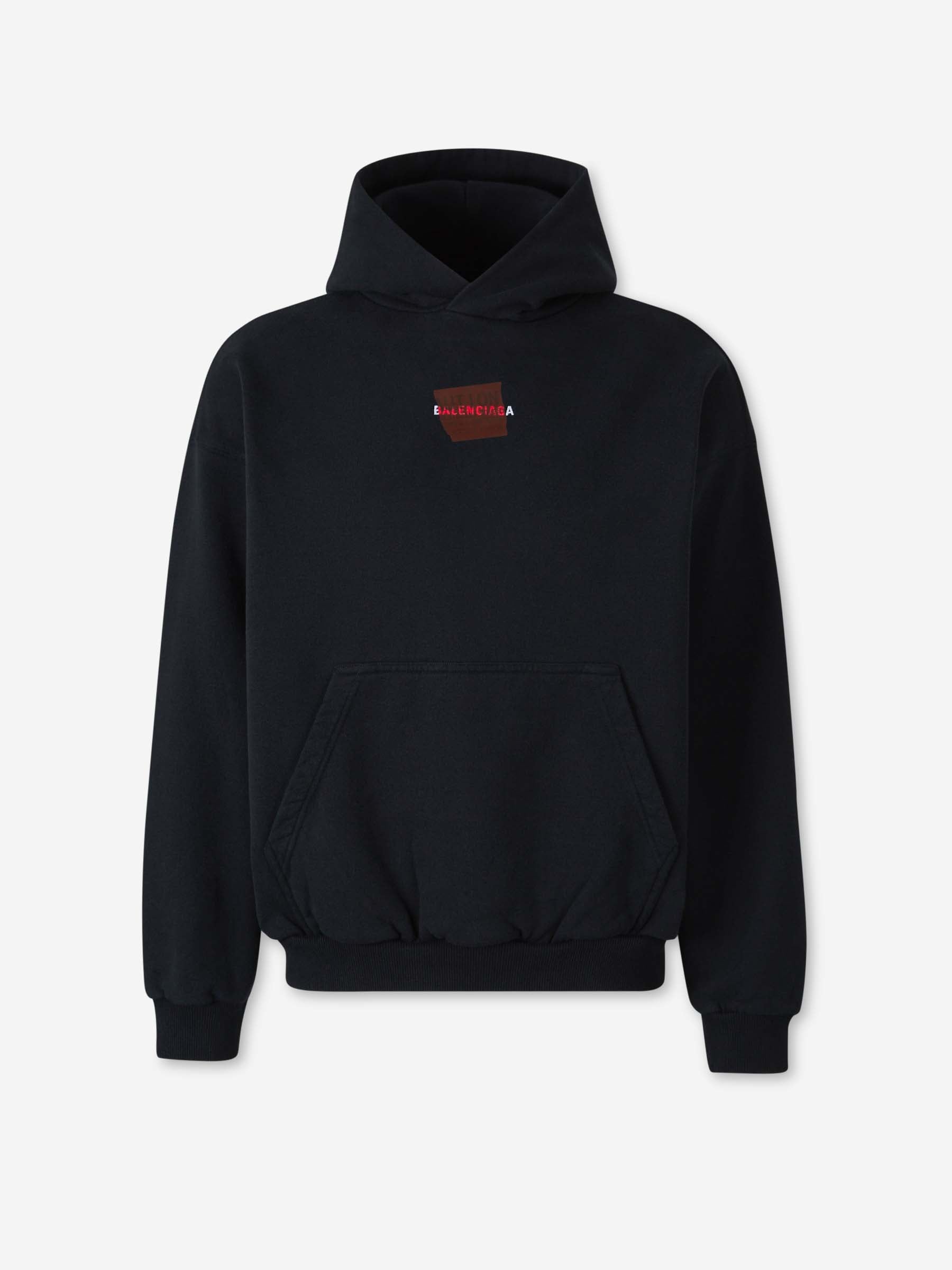 Outlet online Balenciaga Hombre Sudadera Capucha Taped color Negro sku 545-001850 01 - Foto 1