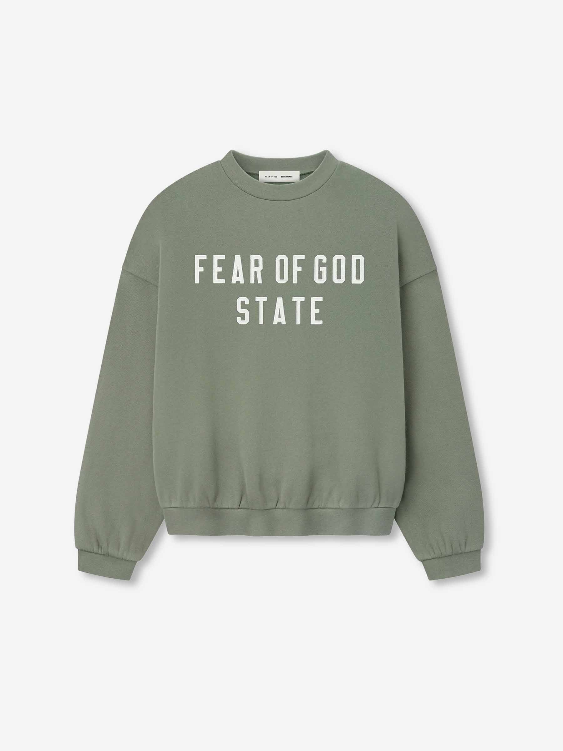 Outlet online Fear of God Essentials Hombre Sudadera Cuello Redondo color Verde Militar sku 545-001932 01 - Foto 1
