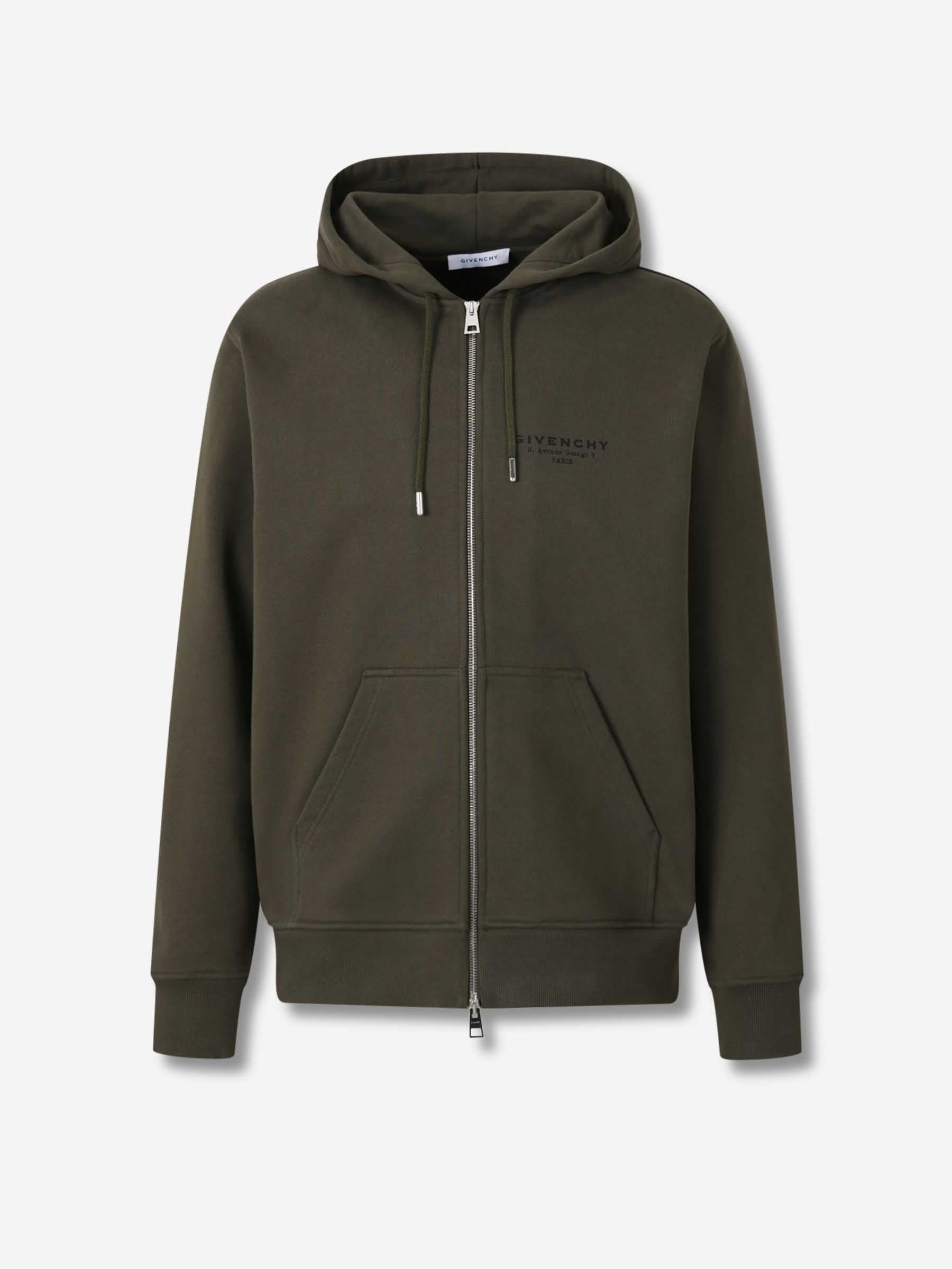 Outlet online Givenchy Hombre Sudadera Cremallera Capucha color Verde Militar sku 545-001958 02 - Foto 1