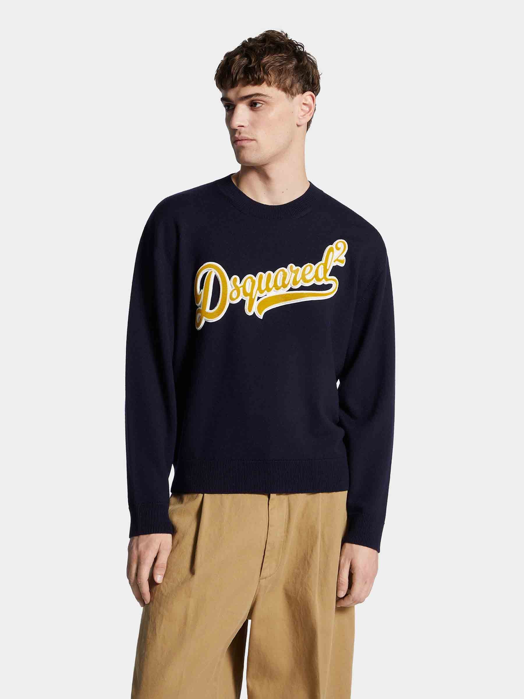 Outlet online Dsquared2 Hombre Sudadera Logo Algodón color Azul Denim Oscuro sku 545-001964 01 - Foto 2