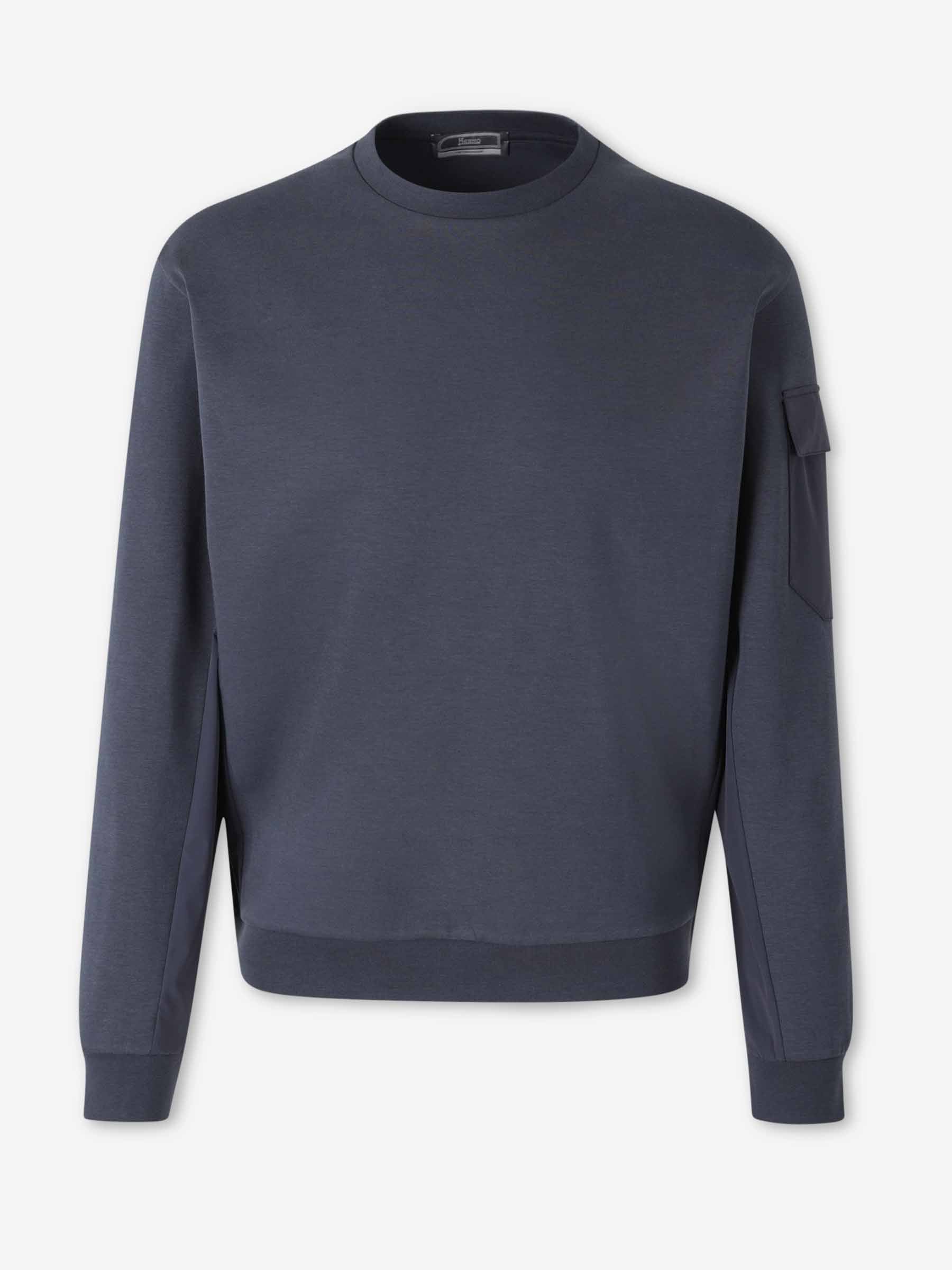Herno Hombre Barcelona Sudadera de Cuello Redondo color Azul Noche sku 545-002025 02 - Foto 1