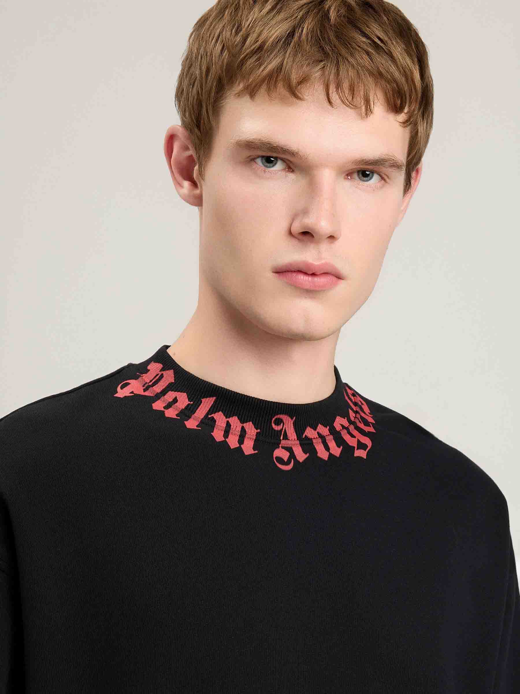 Outlet online Palm Angels Hombre Sudadera Cuello Estampado color Negro sku 545-002076 02 - Foto 4