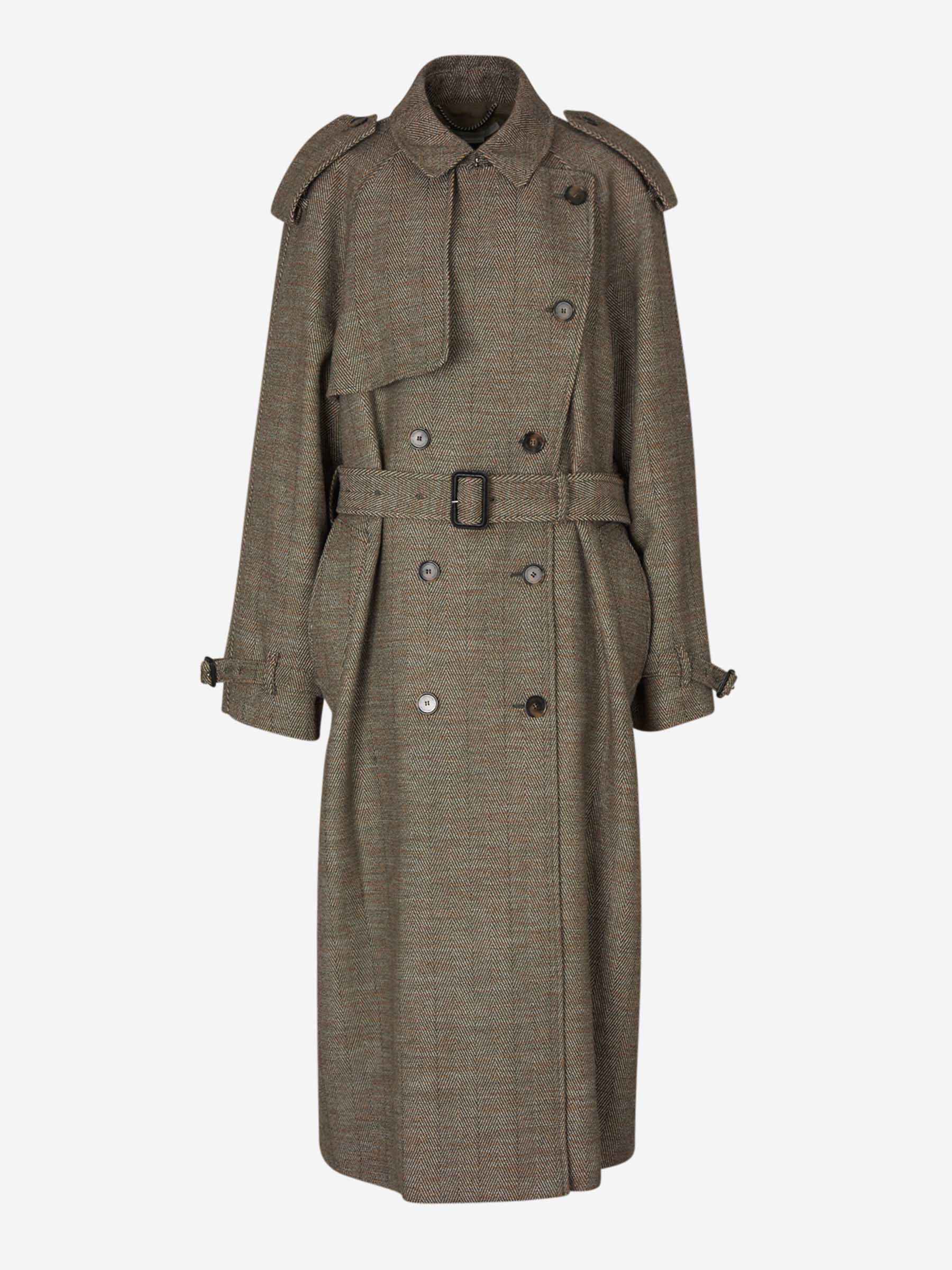 Outlet online Stella McCartney Mujer Gabardina Motivo Príncipe de Gales color Camel sku 771-001509 01 - Foto 2