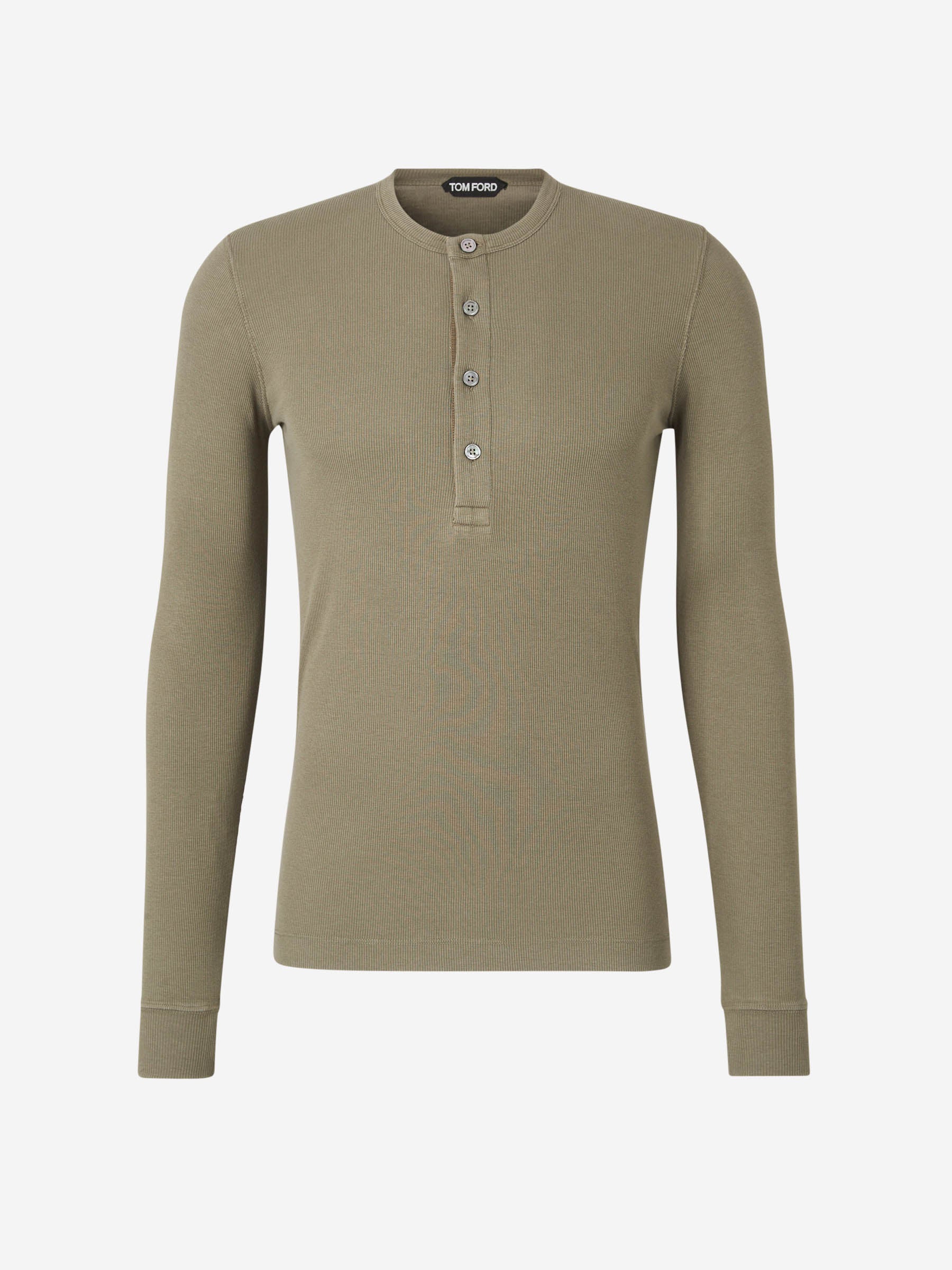 Tom Ford Camiseta Acanalada Lyocell color Verde Militar sku 553-003769 01 - Foto 5