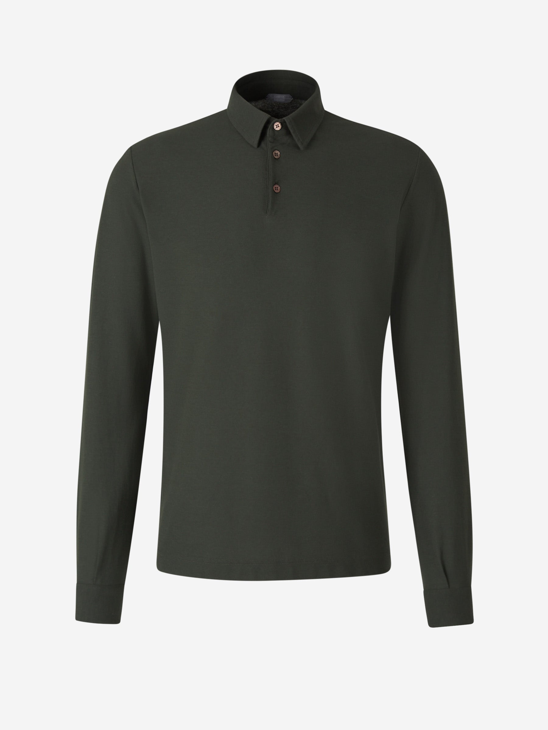 Outlet online Zanone Hombre Polo Liso Algodón color Verde Oscuro sku 551-000332 03 - Foto 1