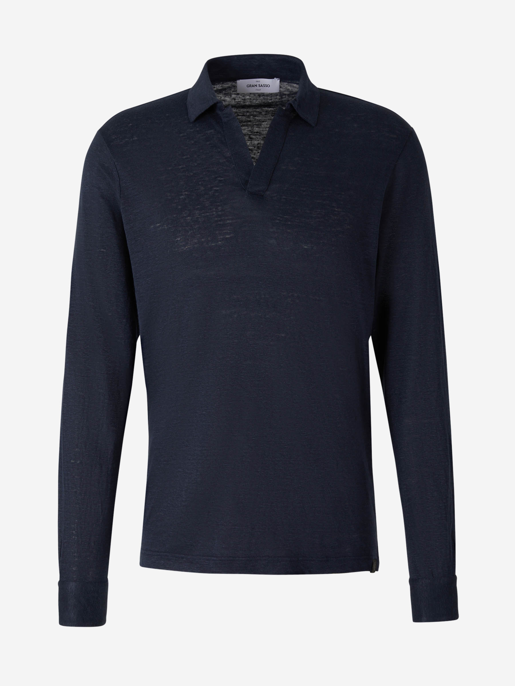 Outlet online Gran Sasso Hombre Polo Manga Larga Lino color Azul Marino sku 551-000337 01 - Foto 1