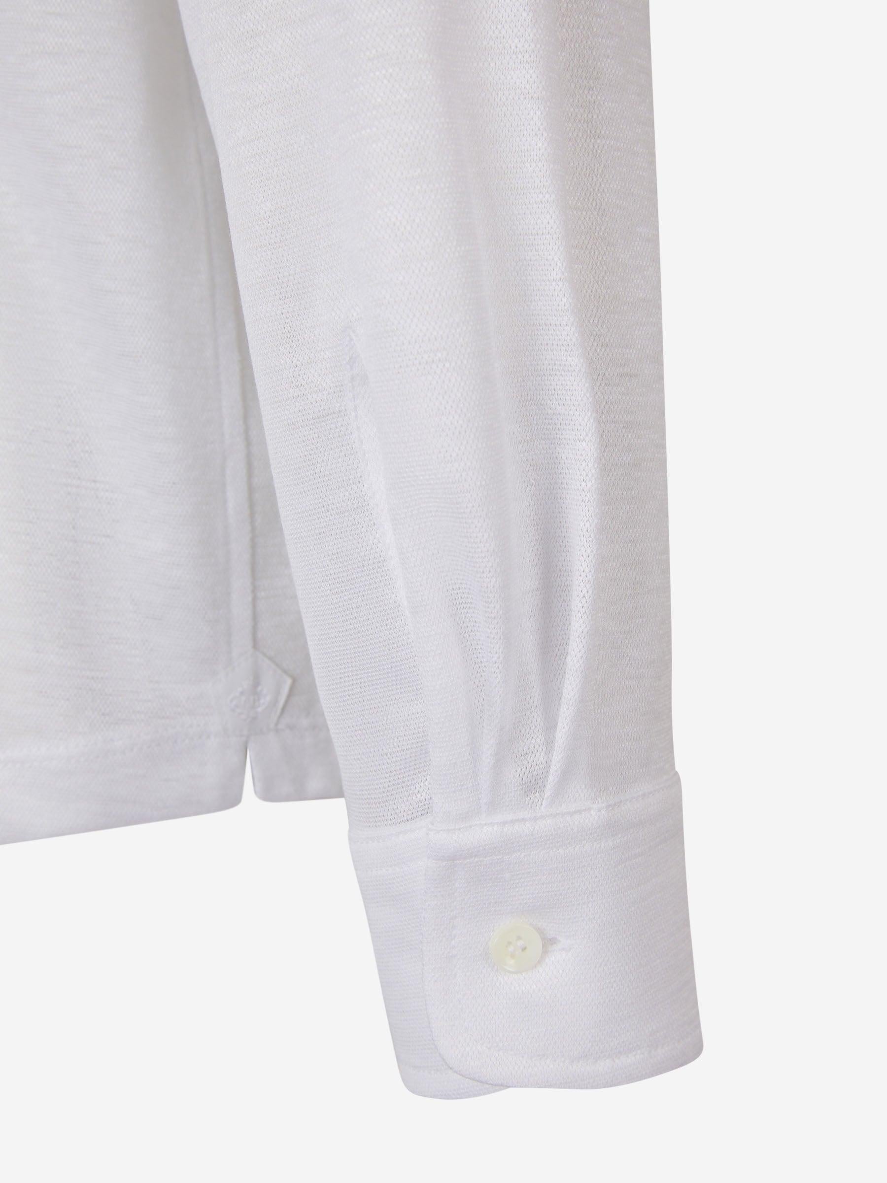 Outlet online Borrelli Hombre Polo Algodon Y Lino color Blanco sku 551-000338 01 - Foto 4