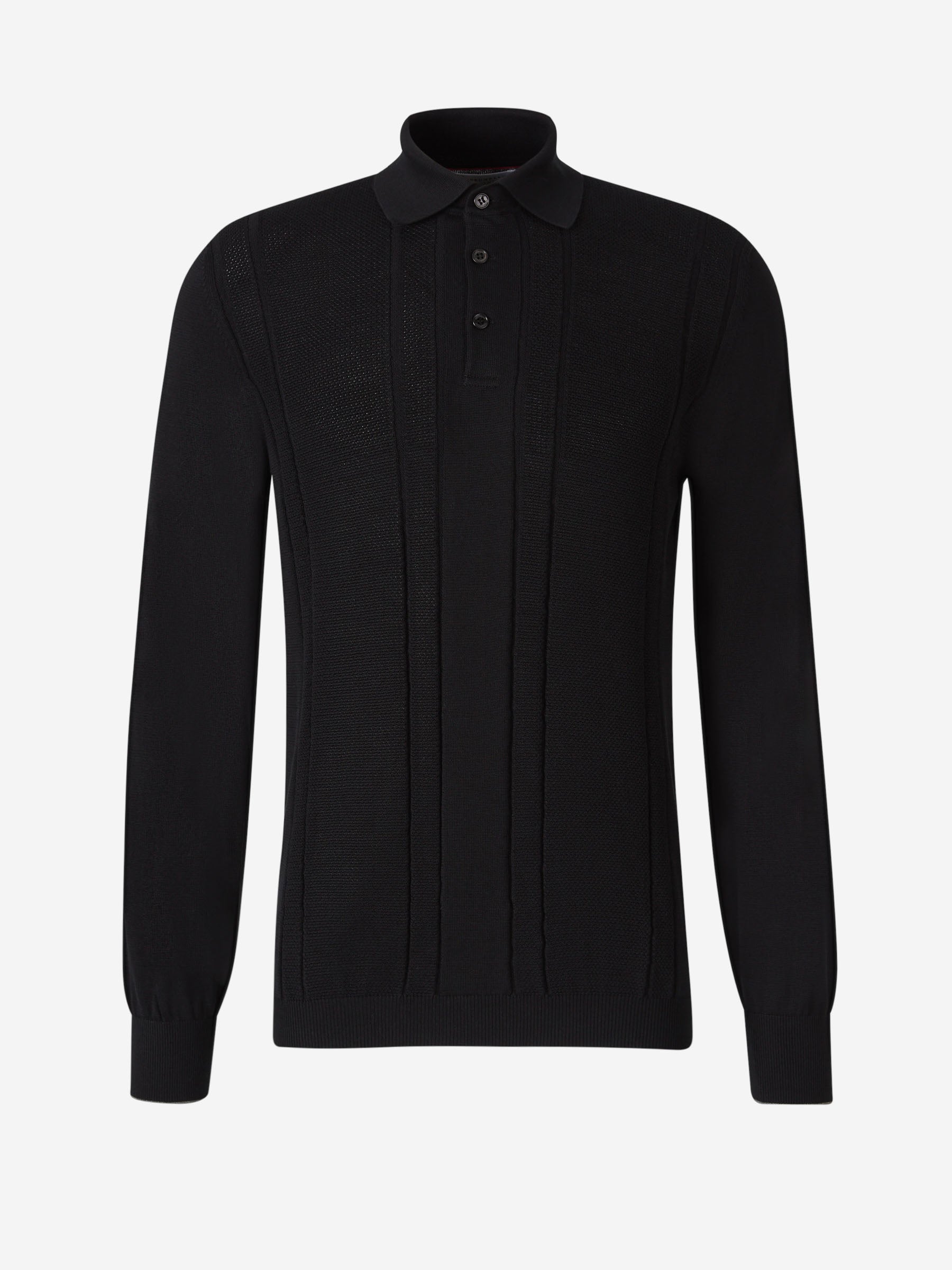 Outlet online Brunello Cucinelli Hombre Polo Punto Acanalado color Negro sku 551-000372 01 - Foto 1