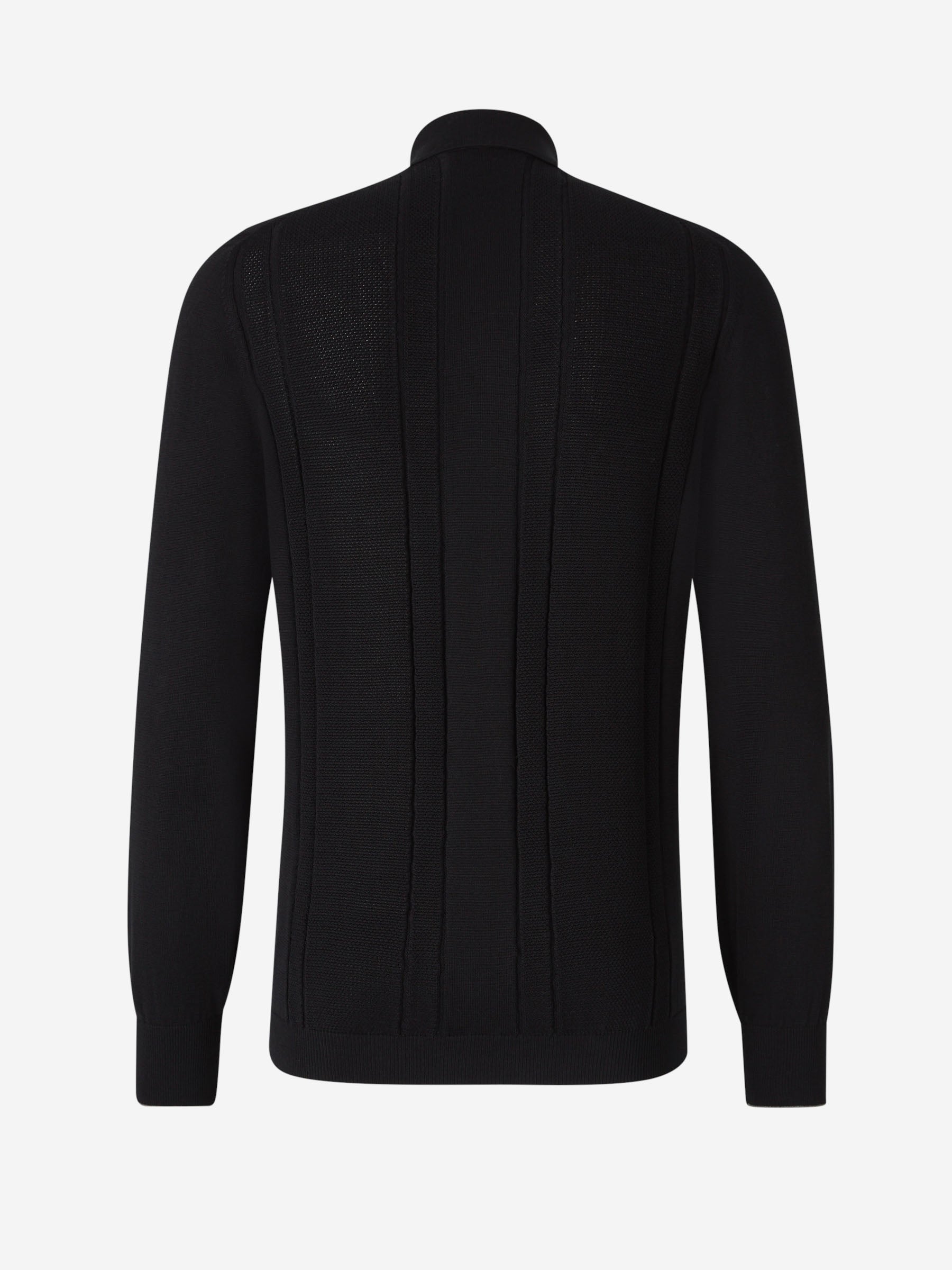 Outlet online Brunello Cucinelli Hombre Polo Punto Acanalado color Negro sku 551-000372 01 - Foto 2