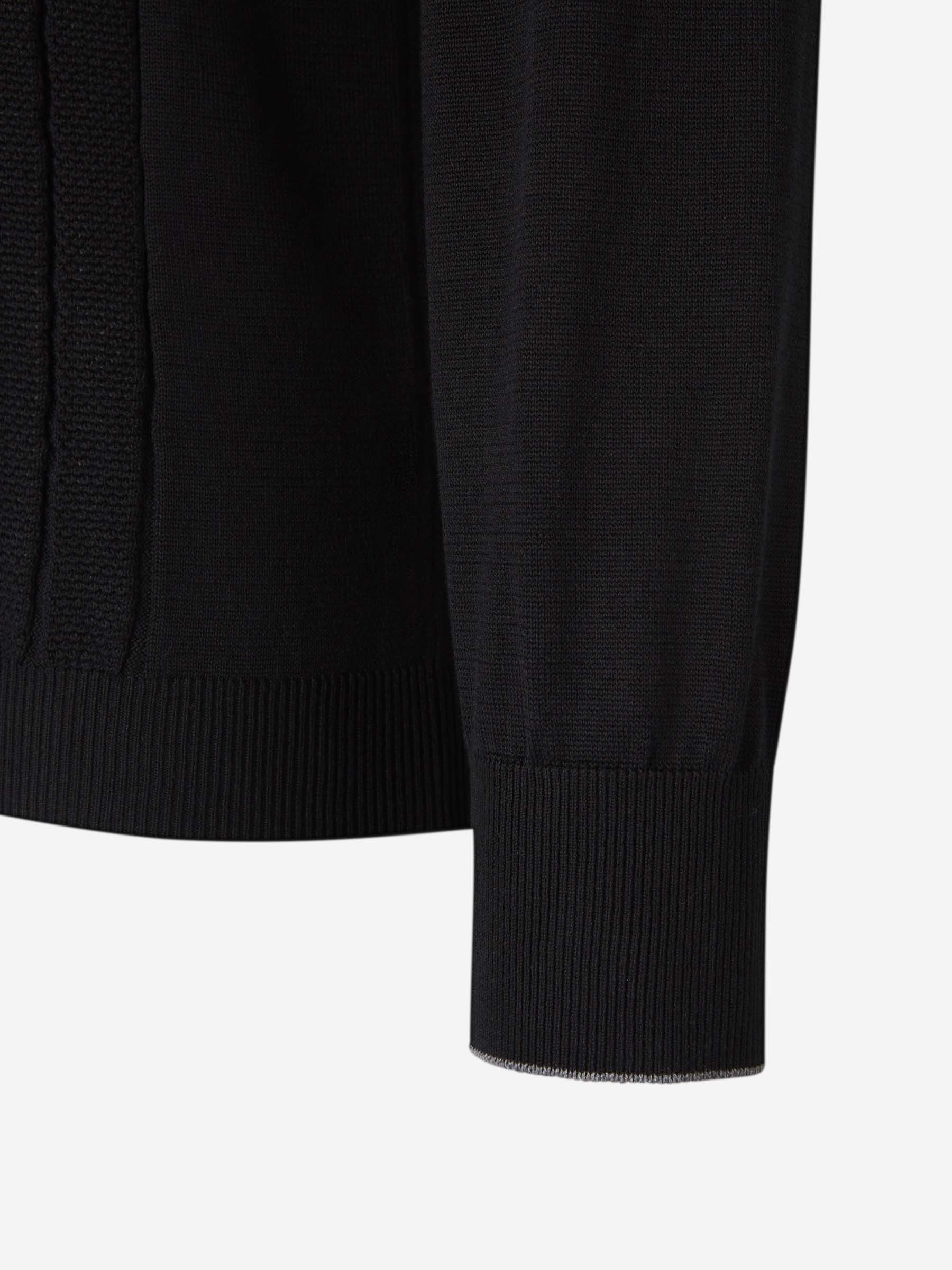 Outlet online Brunello Cucinelli Hombre Polo Punto Acanalado color Negro sku 551-000372 01 - Foto 4