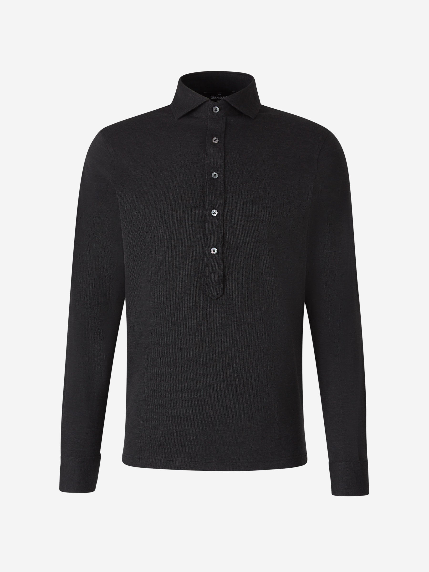 Outlet online Gran Sasso Hombre Polo Piqué Lana color Azul Noche sku 551-000380 02 - Foto 1