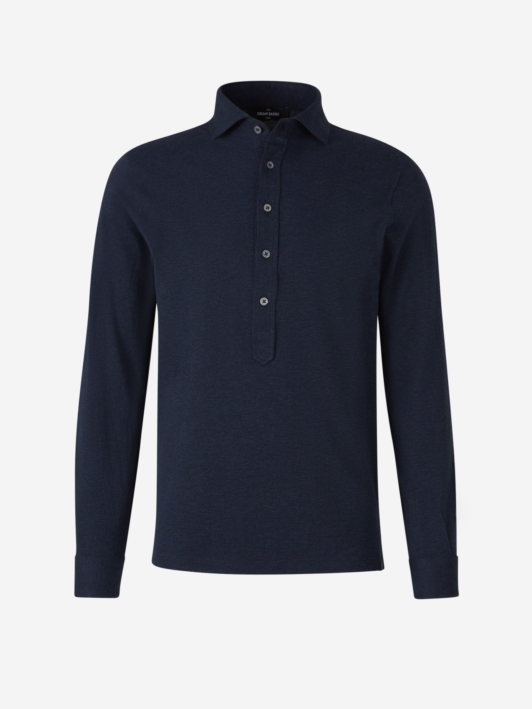 Outlet online Gran Sasso Hombre Polo Piqué Lana color Azul Marino sku 551-000380 03 - Foto 1