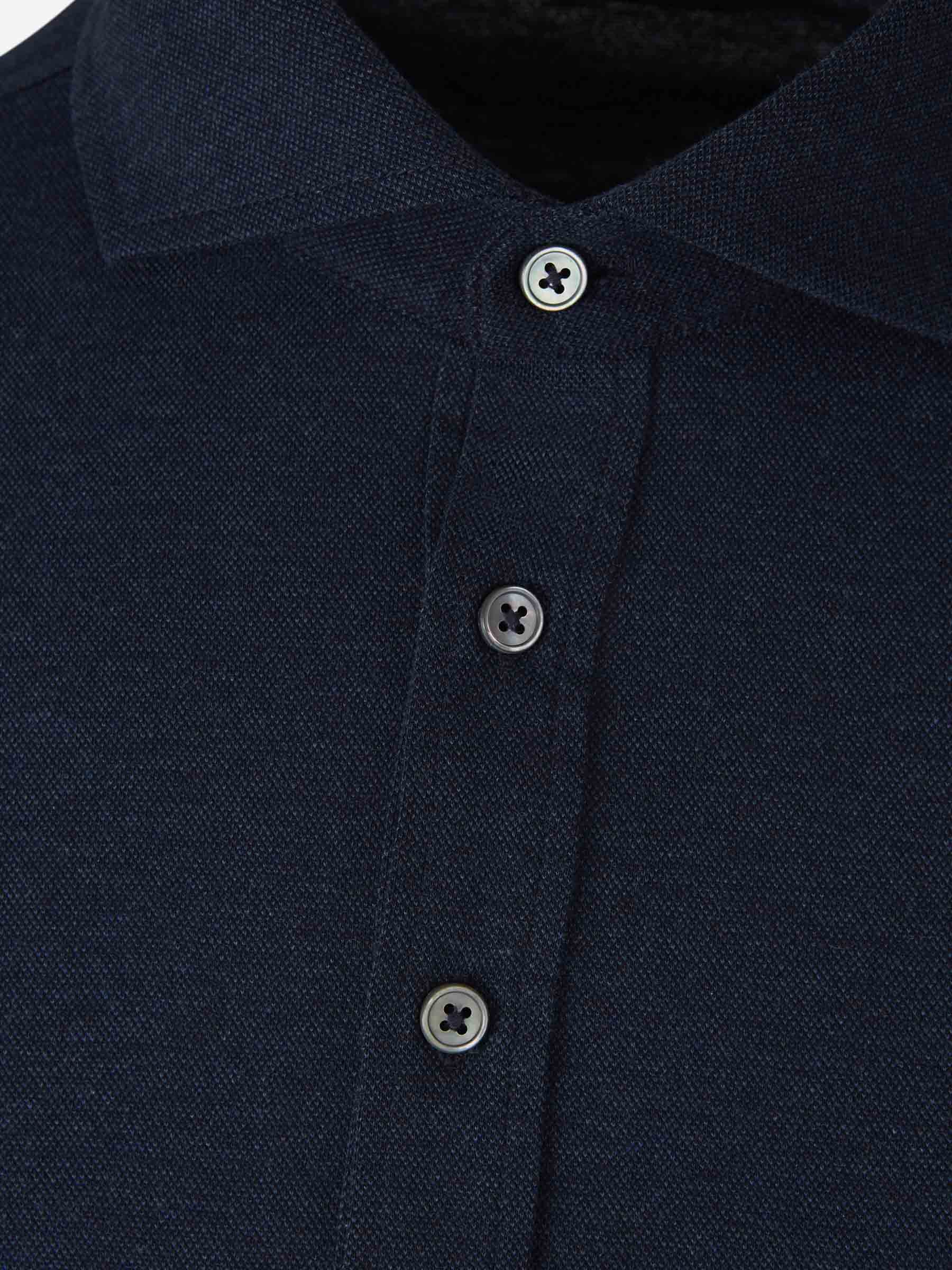 Outlet online Gran Sasso Hombre Polo Piqué Lana color Azul Marino sku 551-000380 03 - Foto 3