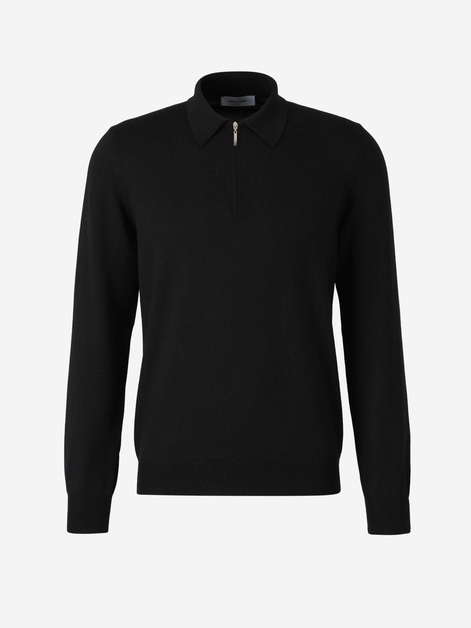 Outlet online Gran Sasso Hombre Polo Manga Larga color Negro sku 551-000385 01 - Foto 1