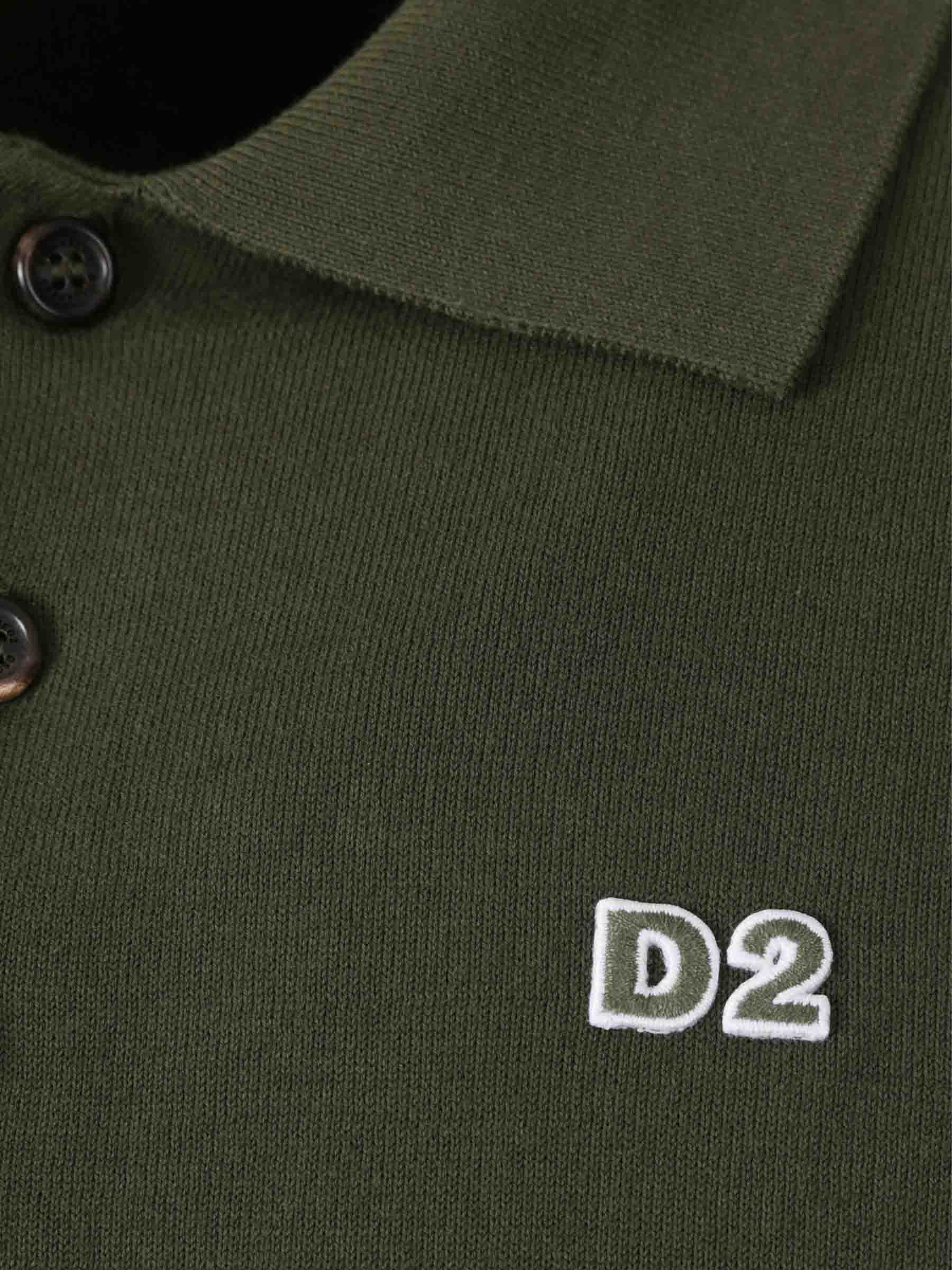 Outlet online Dsquared2 Hombre Polo Punto D2 color Verde Oscuro sku 551-000402 01 - Foto 3