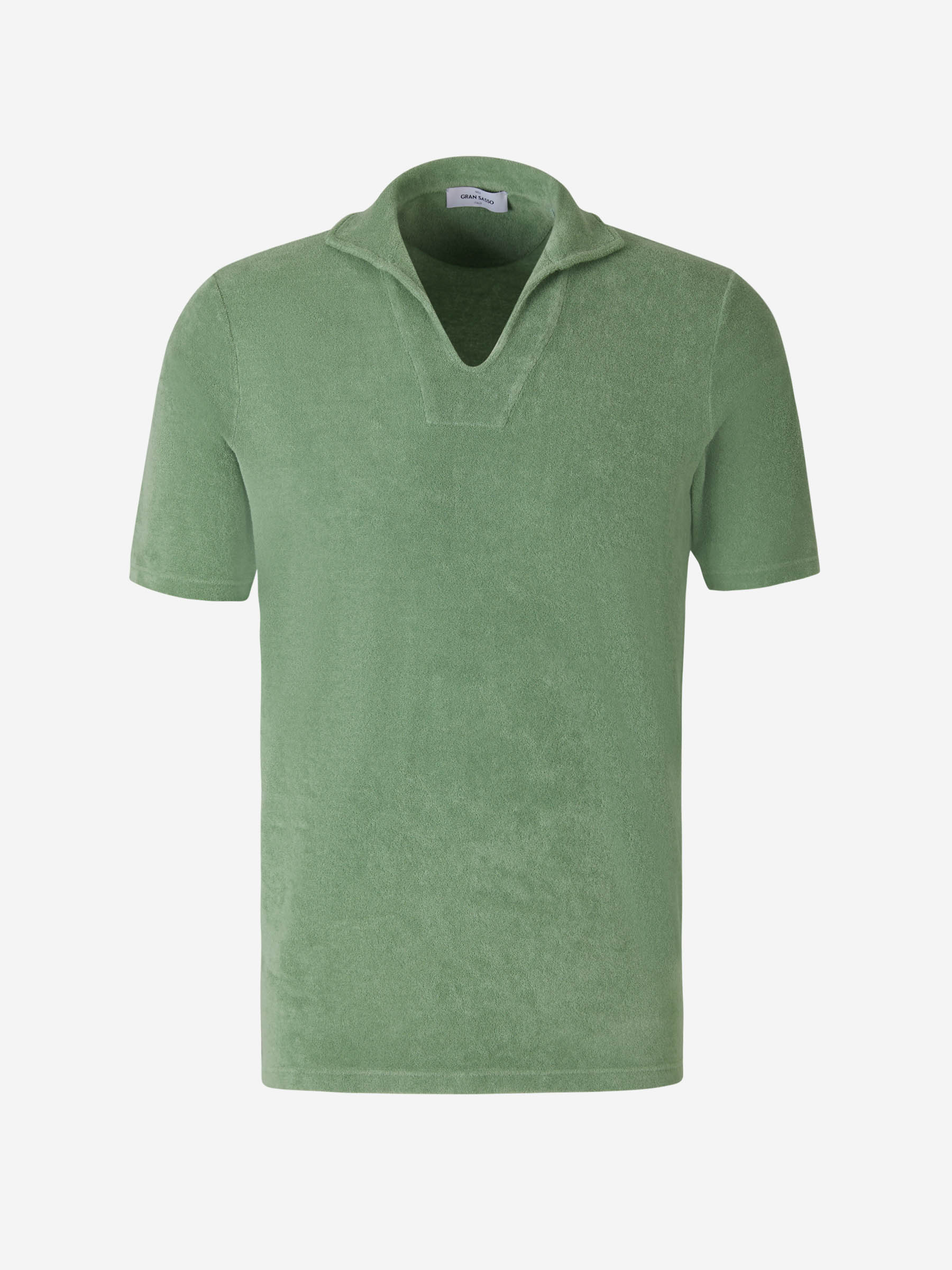 Outlet online Gran Sasso Hombre Polo Algodón Rizado color Verde Lima sku 552-001322 01 - Foto 1