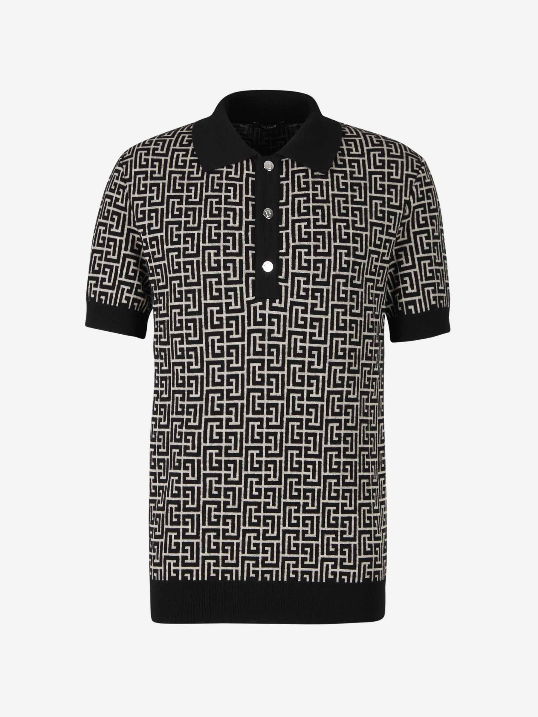 Outlet online Balmain Hombre Polo Monograma Contraste color Negro sku 552-001349 00 - Foto 1
