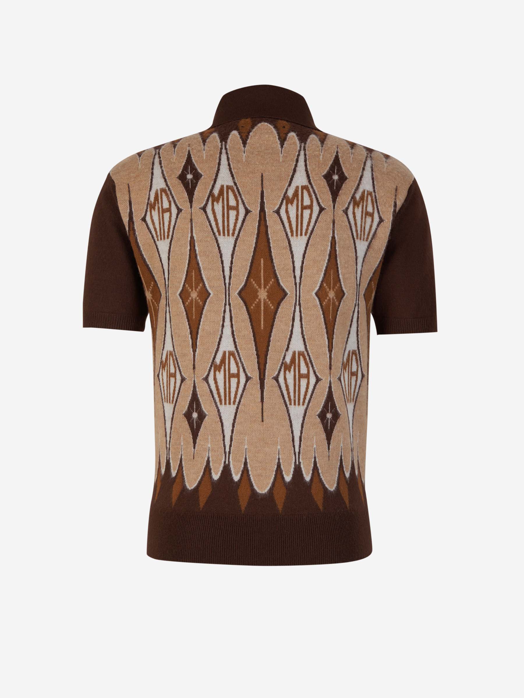 Outlet online Amiri Hombre Polo Jacquard Argyle color Marron Oscuro sku 552-001409 01 - Foto 2