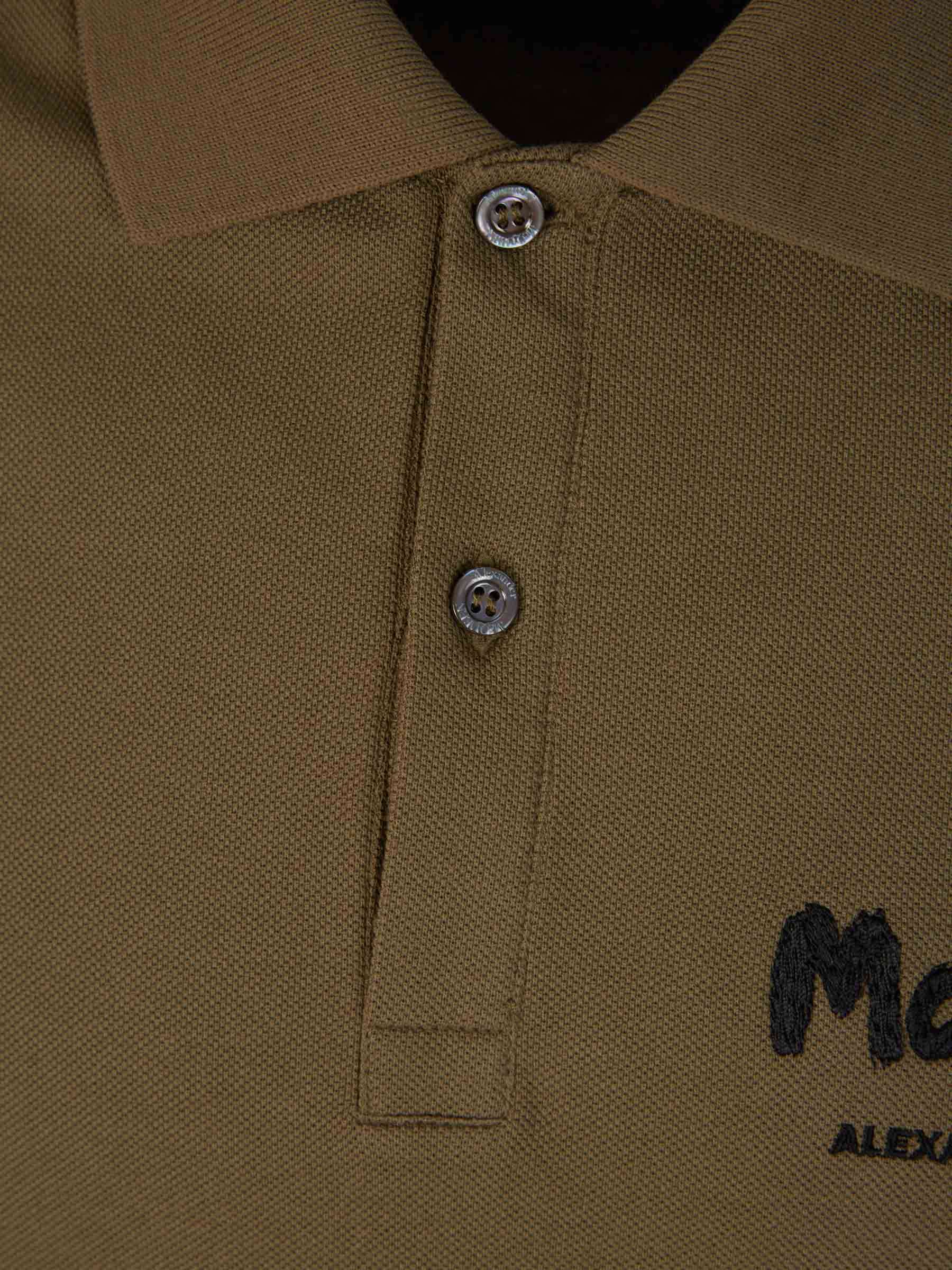 Outlet online McQueen Hombre Polo Algodón Logo color Verde Militar sku 552-001430 01 - Foto 3