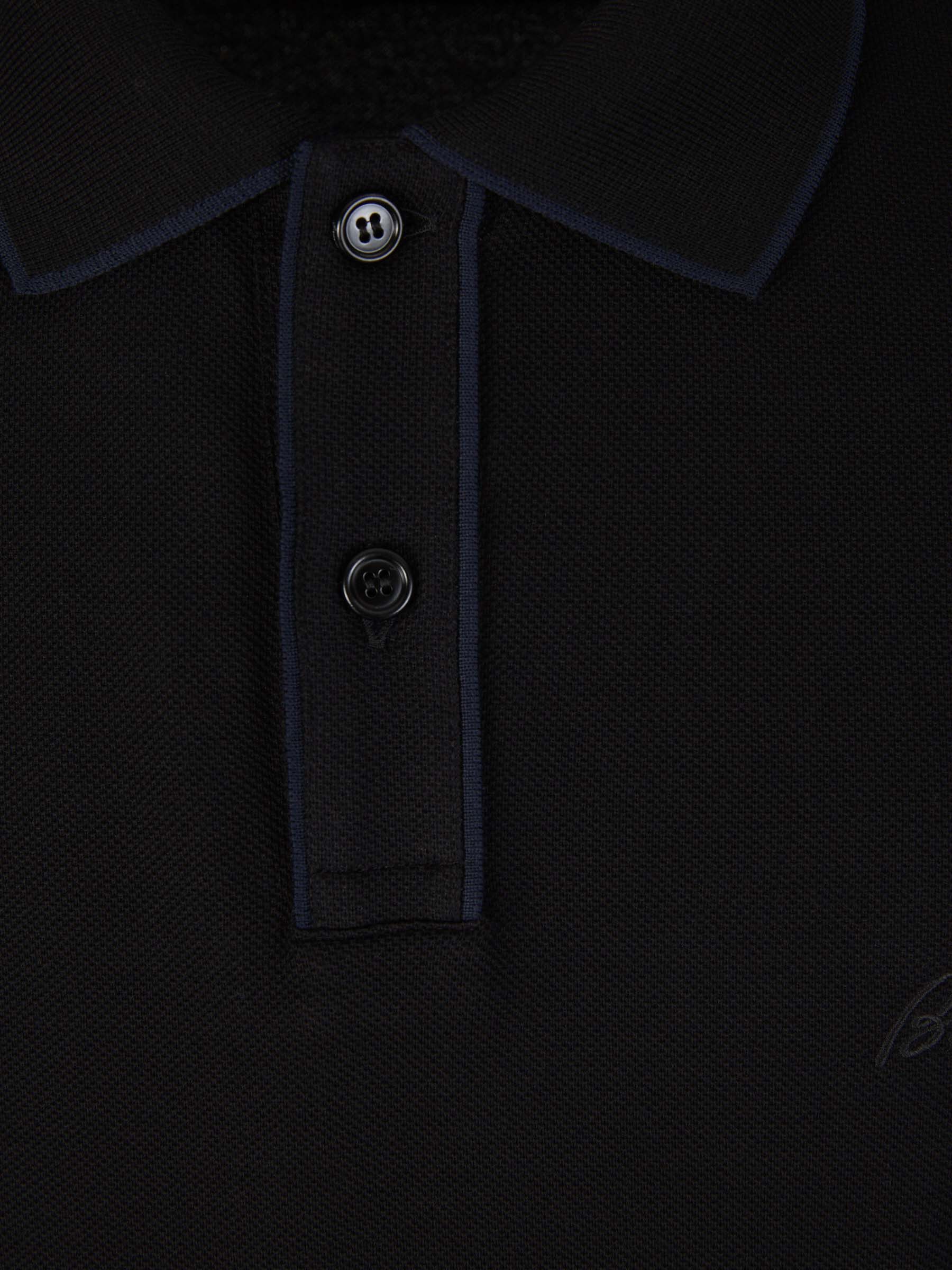 Outlet online Brioni Hombre Polo Piquet Algodón color Negro sku 552-001449 01 - Foto 3