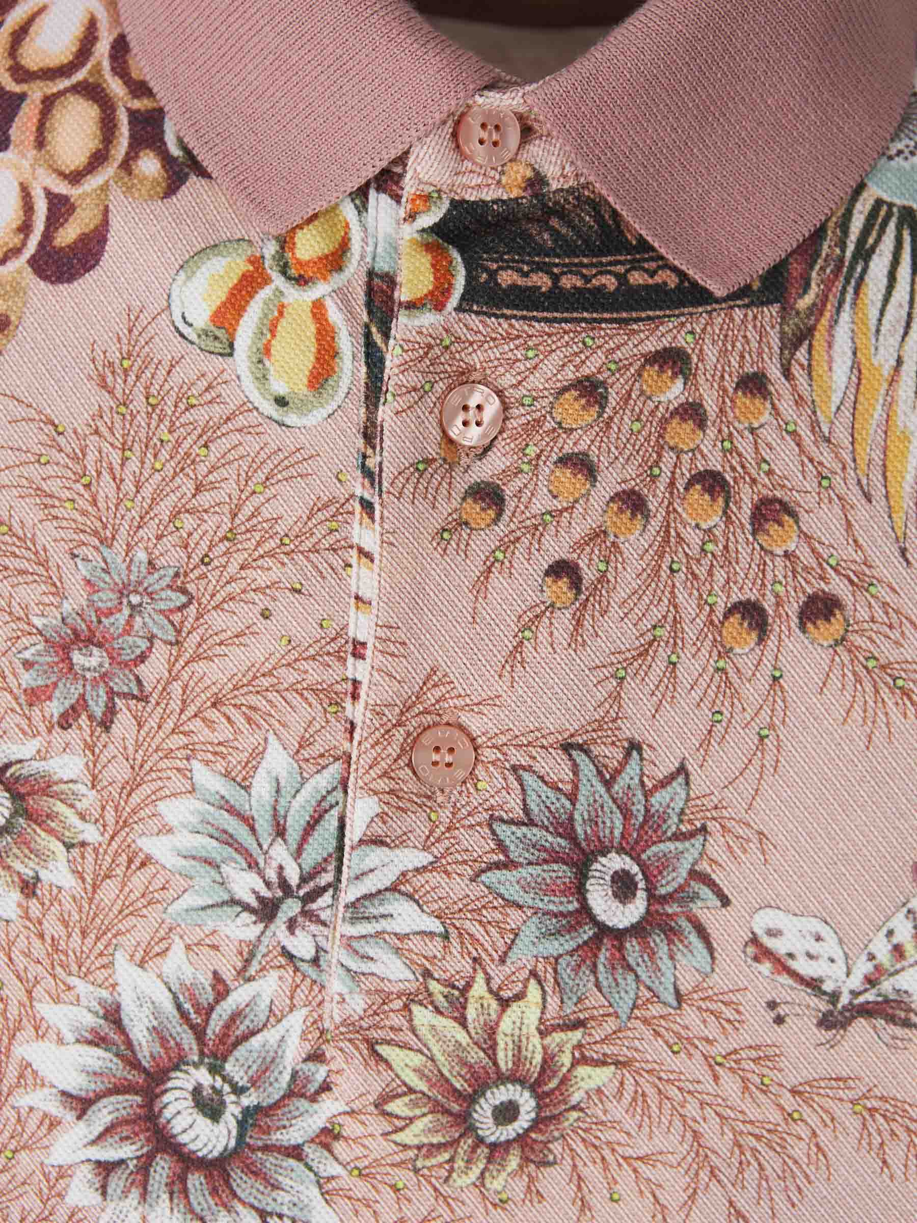 Outlet online Etro Hombre Polo Algodón Flores color Rosa Envejecido sku 552-001465 01 - Foto 3