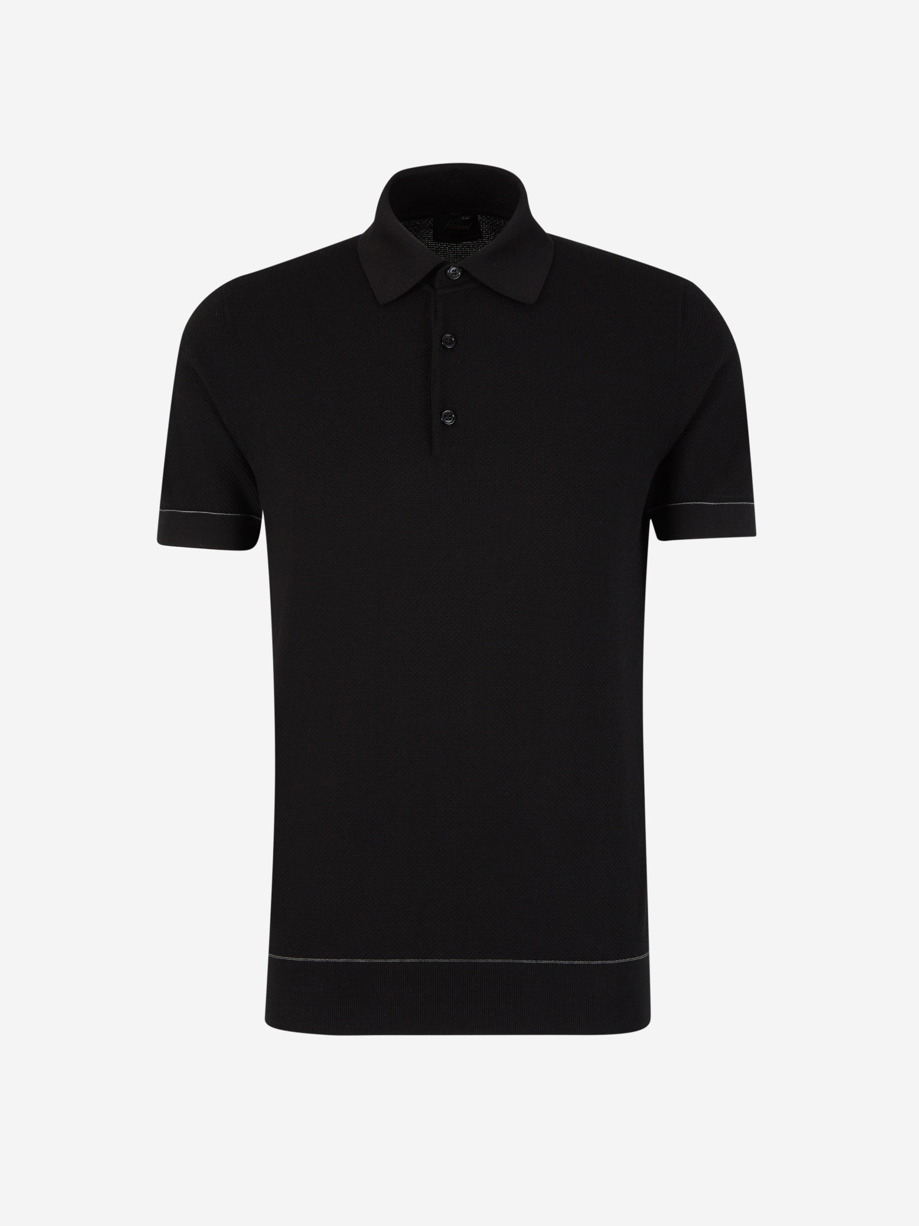 Outlet online Brioni Hombre Polo Piqué Sea Island color Negro sku 552-001516 01 - Foto 1