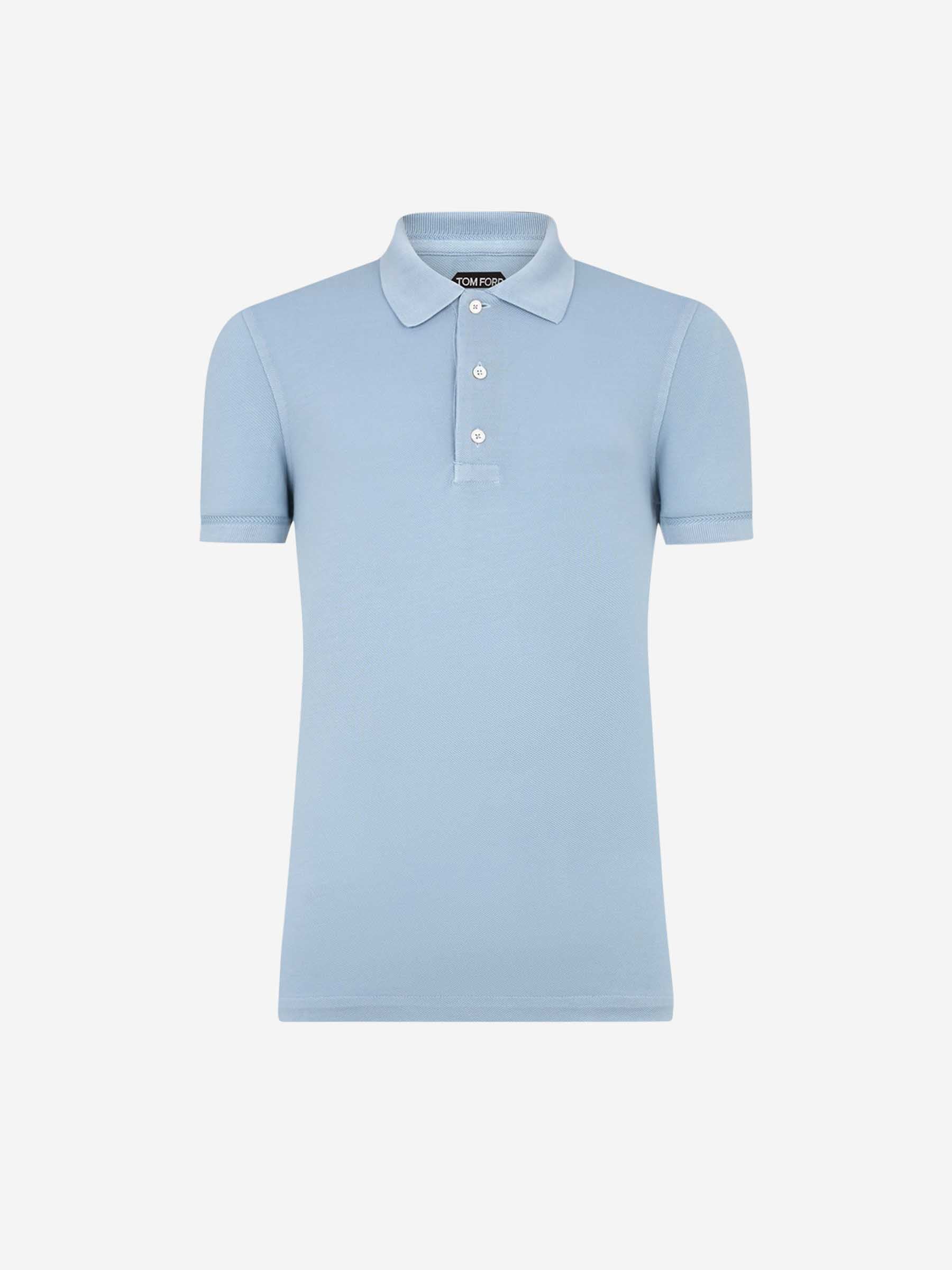Outlet online Tom Ford Hombre Polo Liso Lyocell color Azul Celeste sku 552-001539 01 - Foto 1