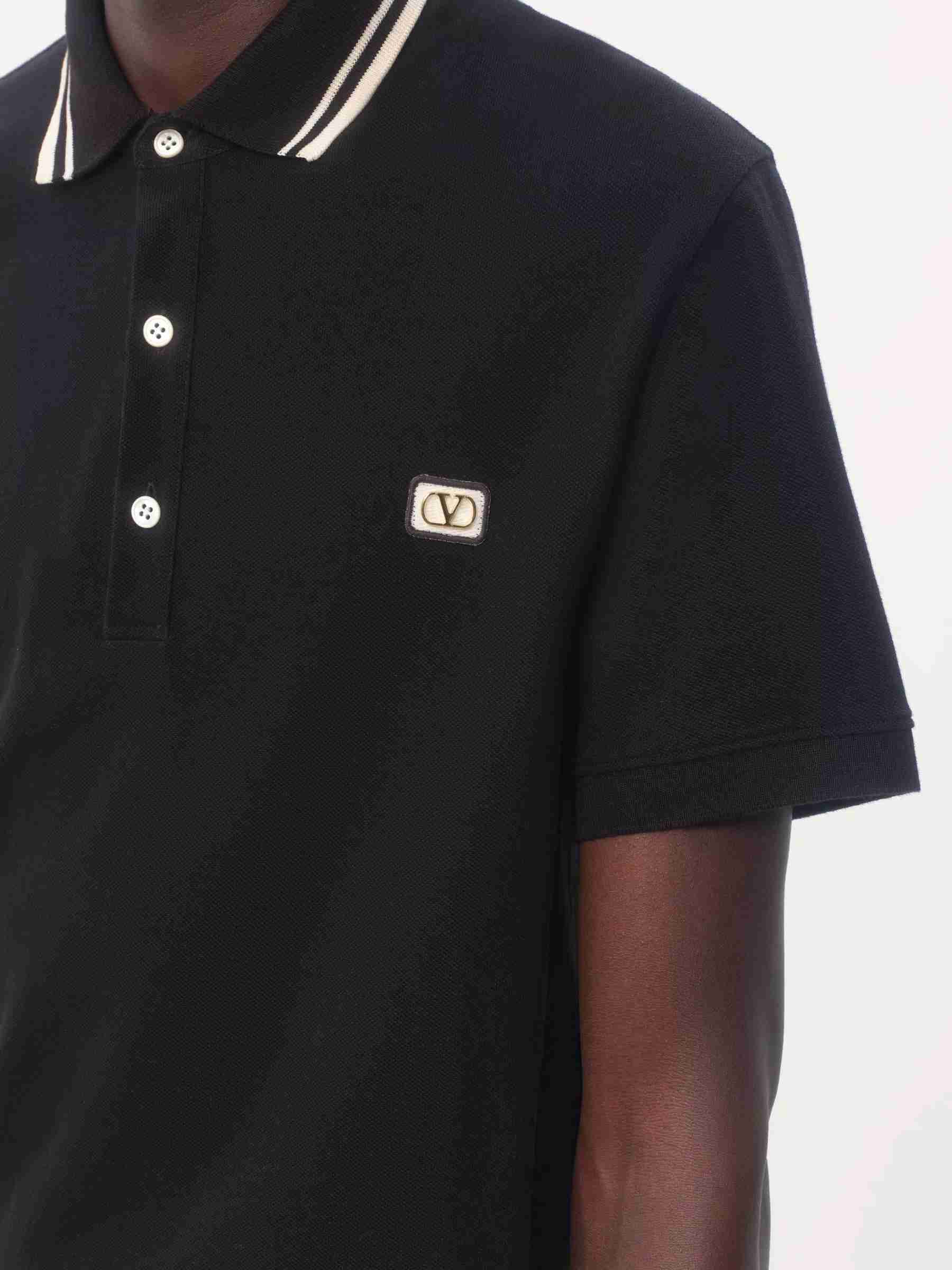 Valentino Hombre Barcelona Polo Logo Algodón color Negro sku 552-001549 00 - Foto 4