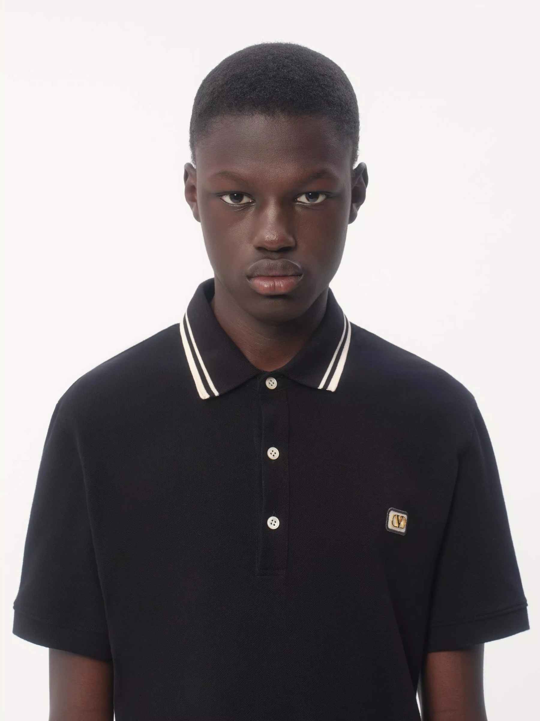 Valentino Hombre Barcelona Polo Logo Algodón color Negro sku 552-001549 00 - Foto 5