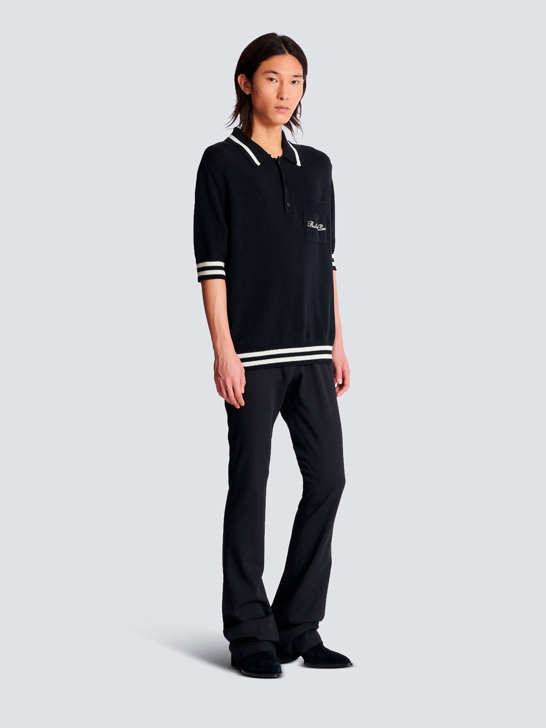 Balmain Hombre Barcelona Polo Punto Logo color Negro sku 552-001556 01 - Foto 2