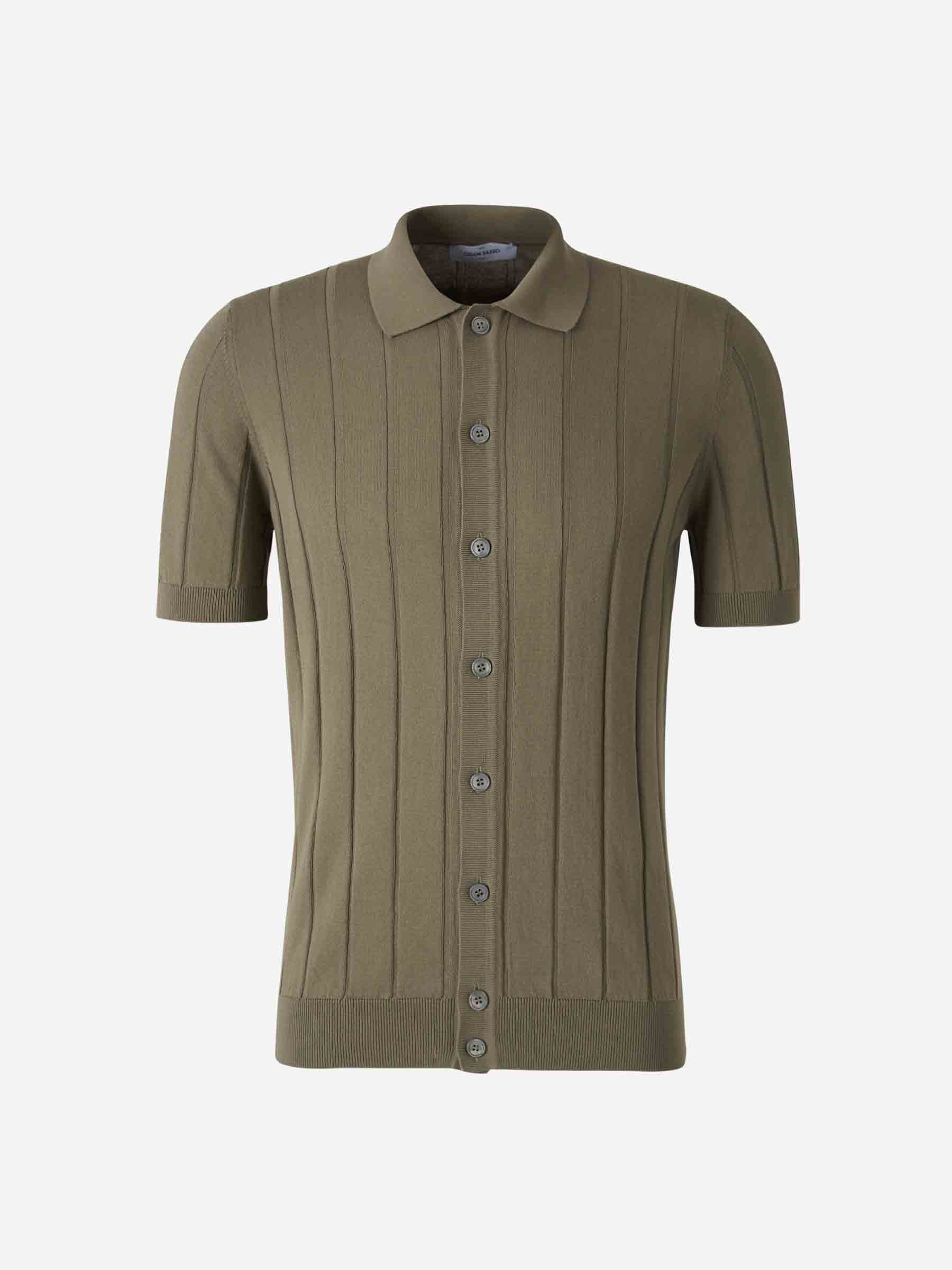 Outlet online Gran Sasso Hombre Polo Abierto Acanalado color Verde Militar sku 552-001598 02 - Foto 1