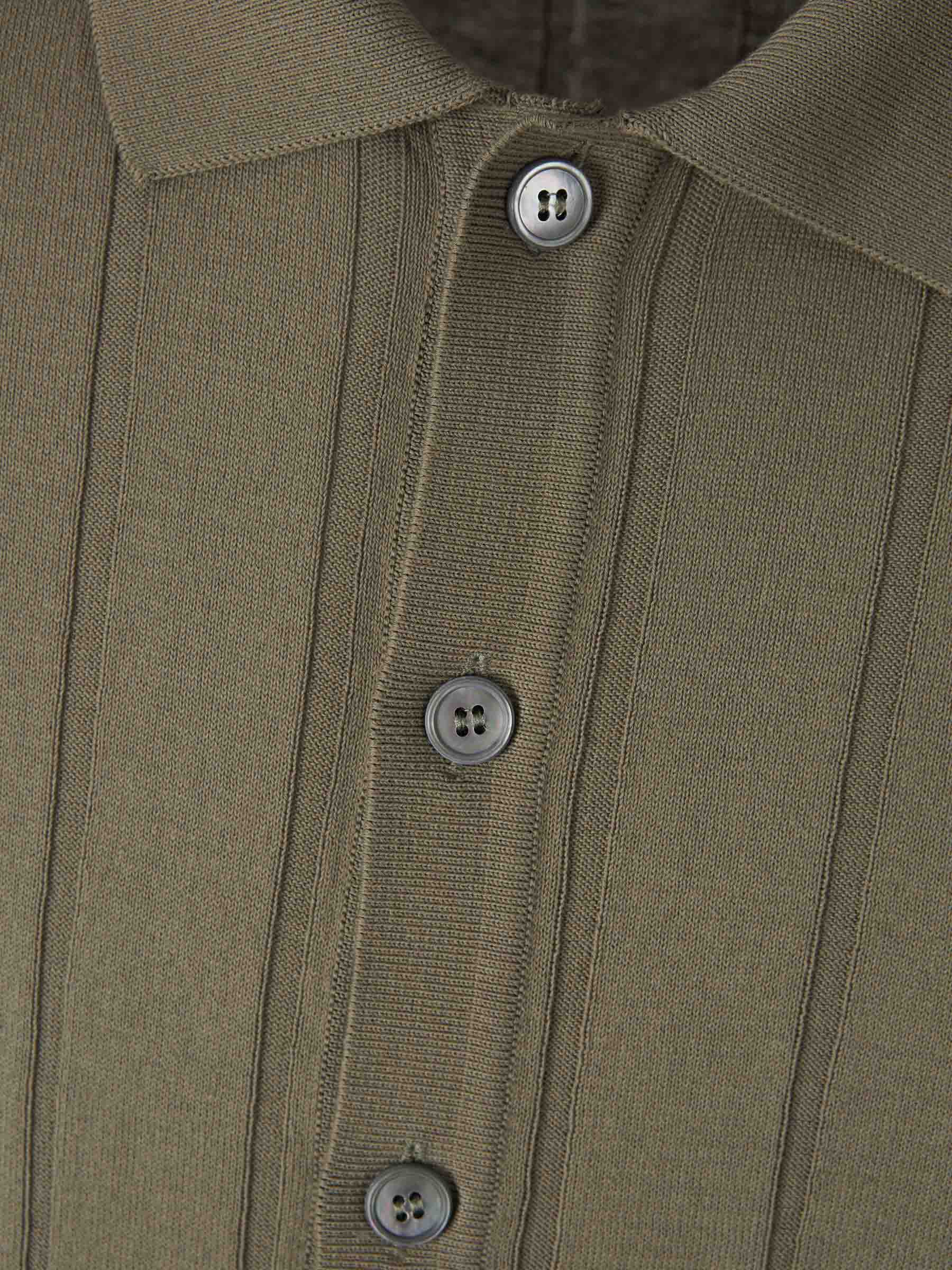Outlet online Gran Sasso Hombre Polo Abierto Acanalado color Verde Militar sku 552-001598 02 - Foto 3