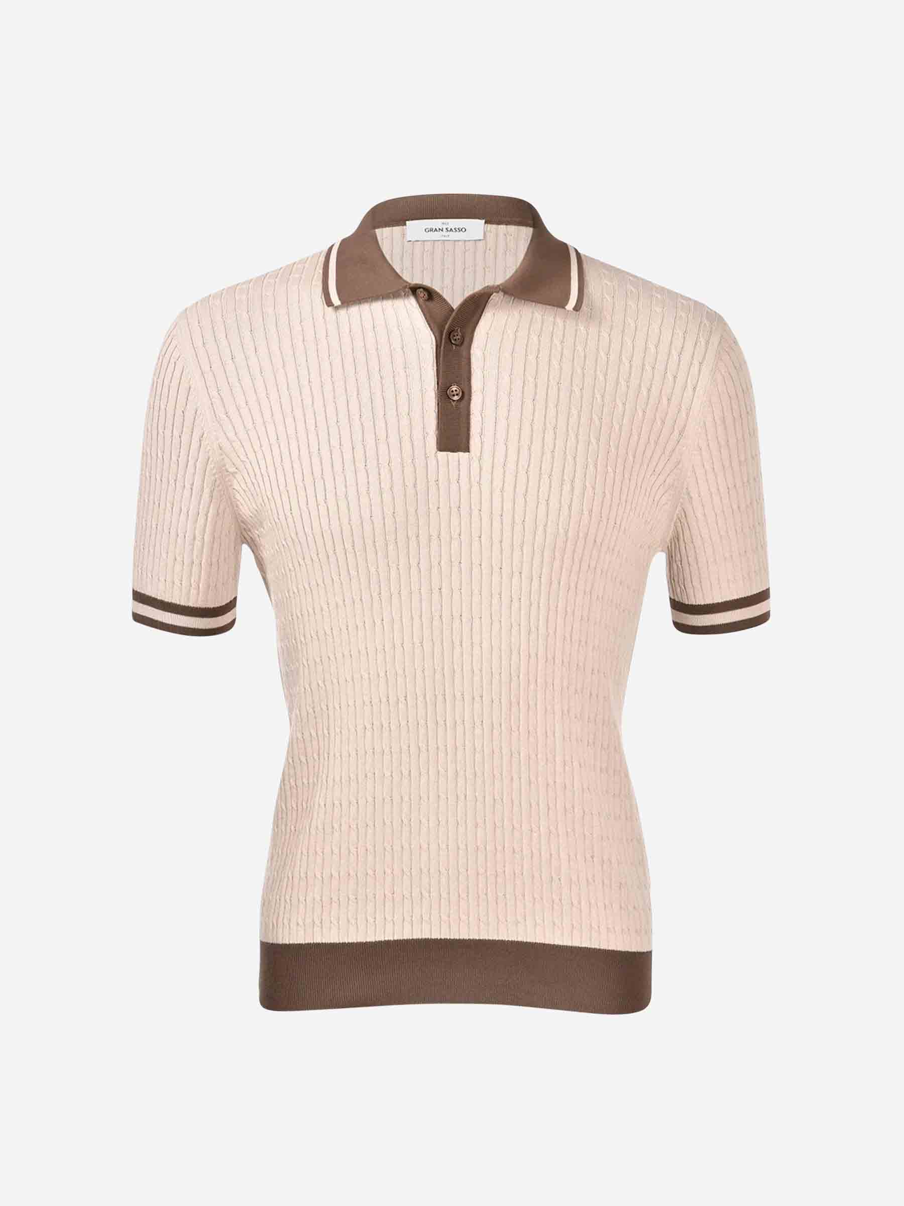 Outlet online Gran Sasso Hombre Polo Punto Contraste color Marrón sku 552-001600 01 - Foto 1