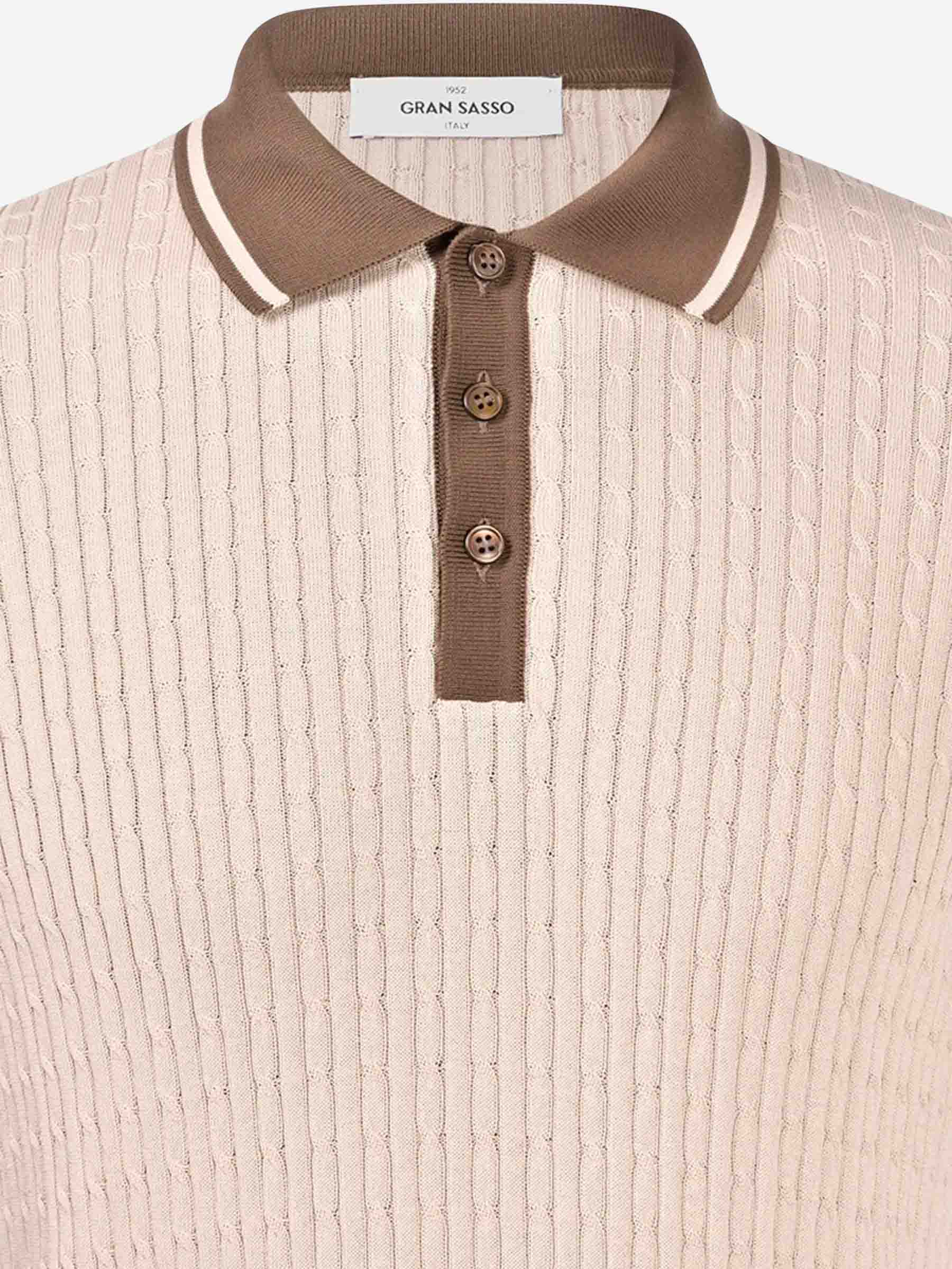 Outlet online Gran Sasso Hombre Polo Punto Contraste color Marrón sku 552-001600 01 - Foto 3