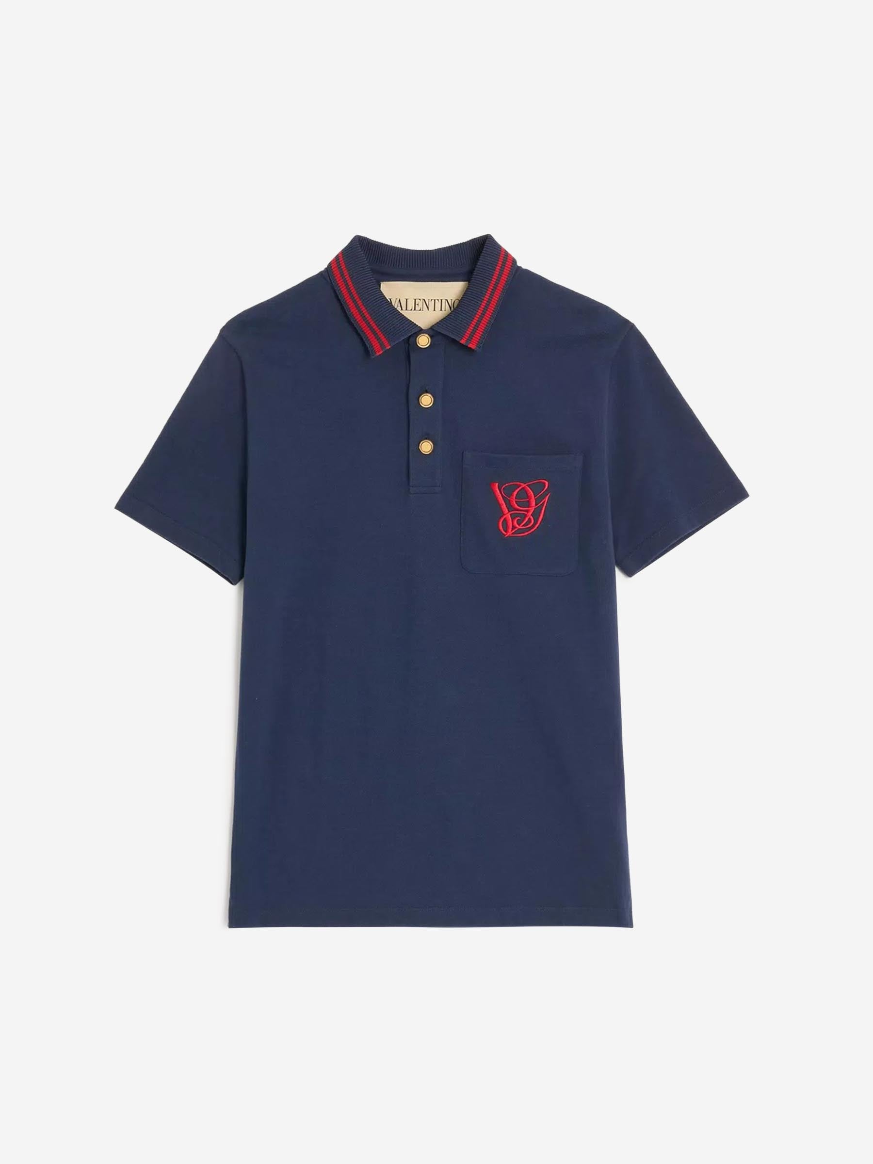 Outlet online Valentino Hombre Camiseta con detalle bordado color Azul Marino sku 552-001615 01 - Foto 1