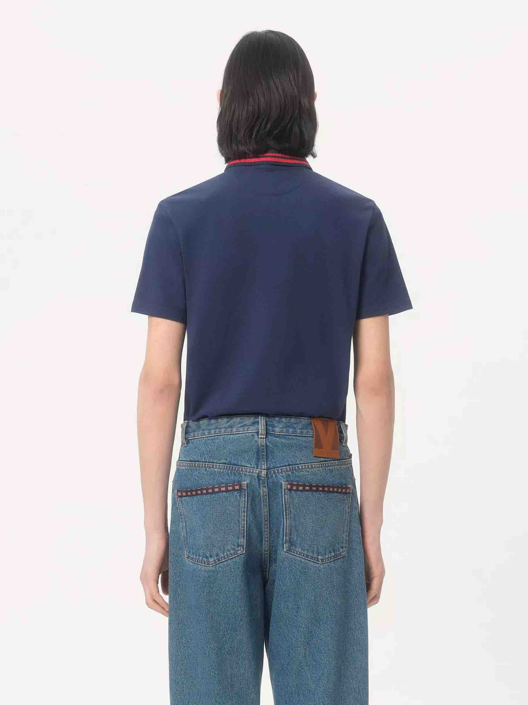Outlet online Valentino Hombre Camiseta con detalle bordado color Azul Marino sku 552-001615 01 - Foto 3