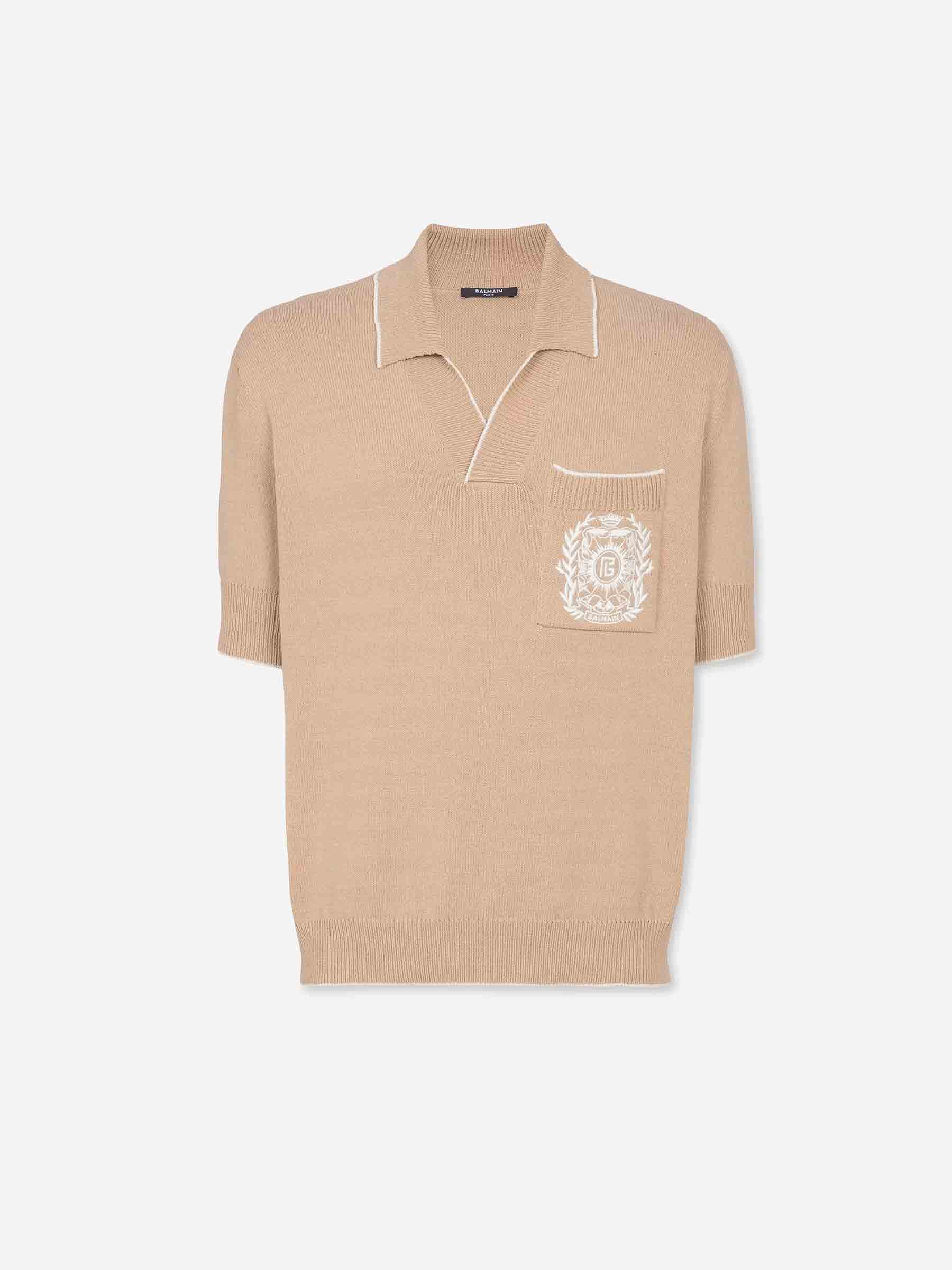 Outlet online Balmain Hombre Polo Punto Bordado color Beige sku 552-001621 01 - Foto 1
