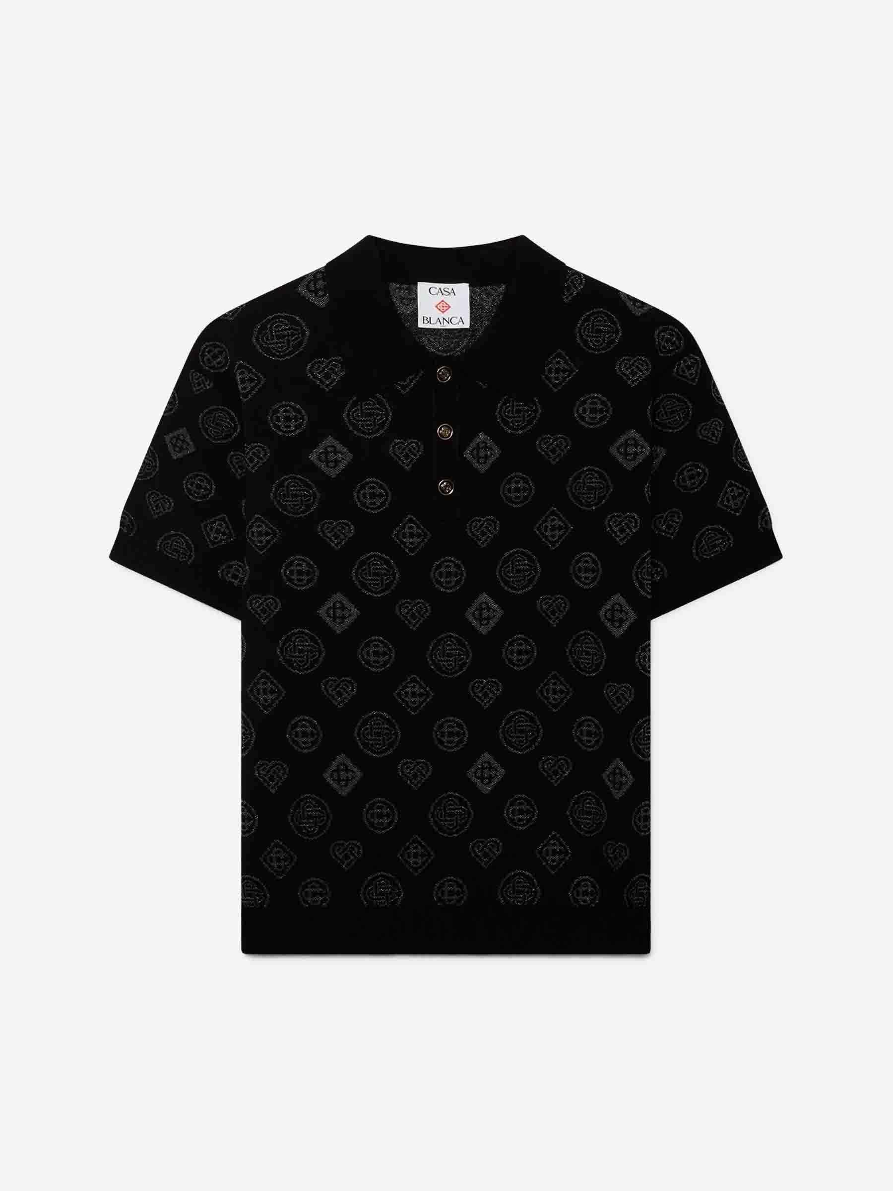Outlet online Casablanca Hombre Polo Monograma Jacquard color Negro sku 552-001627 01 - Foto 1