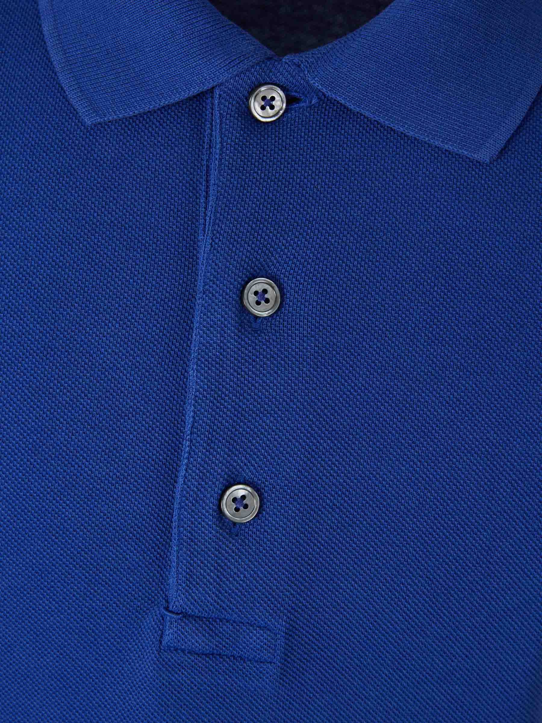 Outlet online Tom Ford Hombre Polo Liso Algodón color Azul Cobalto sku 552-001662 04 - Foto 3