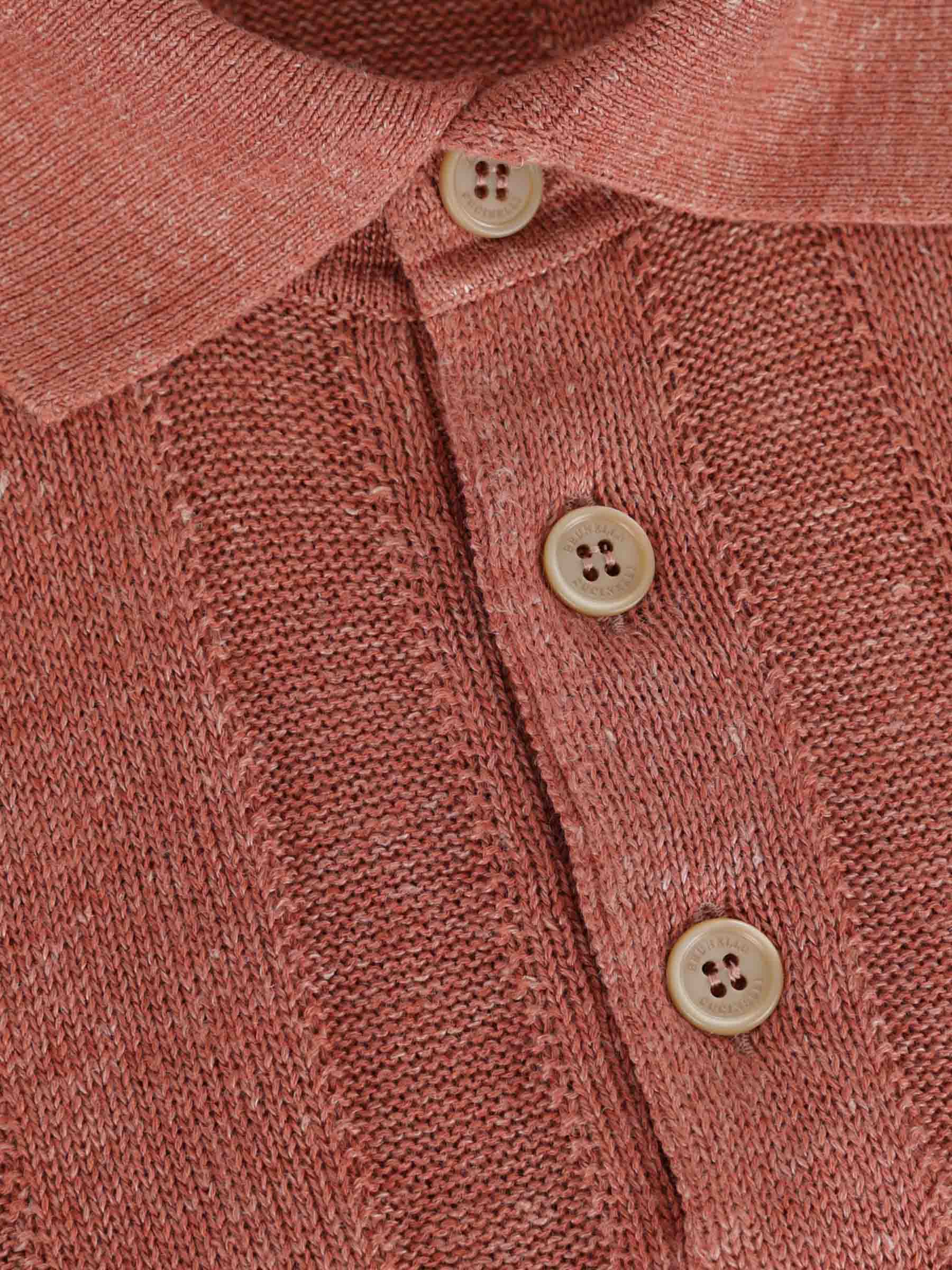 Brunello Cucinelli Hombre Barcelona Polo Punto Lino color Terracota sku 552-001684 01 - Foto 3